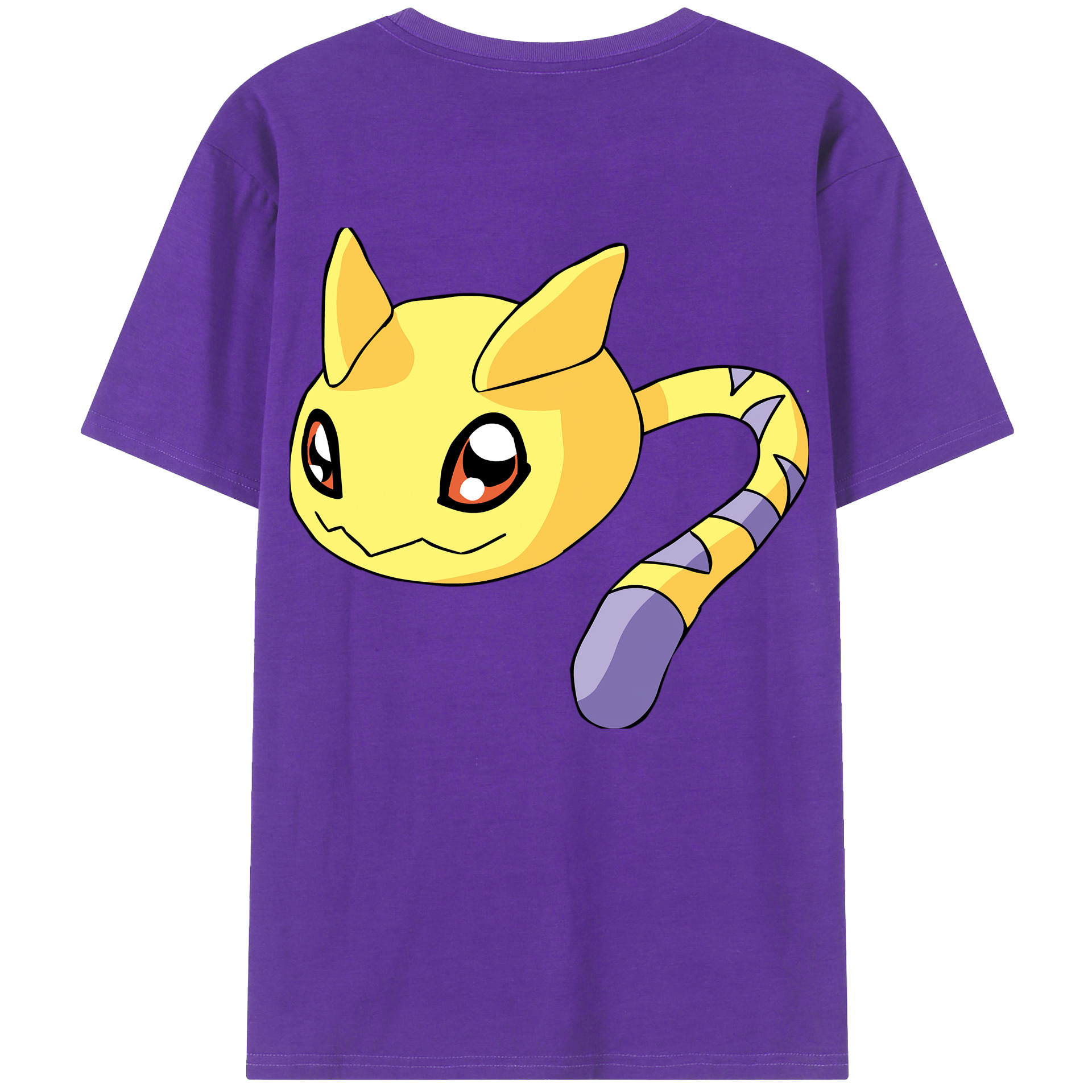 （画像用） Digimon デジタルモンスター/デジモン 綿100％ メンズ半袖Tシャツ（バックプリント） 通気性