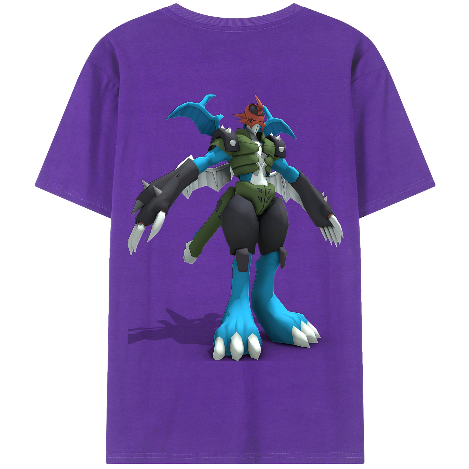 （画像用） Digimon デジタルモンスター/デジモン 綿100％ メンズ半袖Tシャツ（バックプリント） 通気性