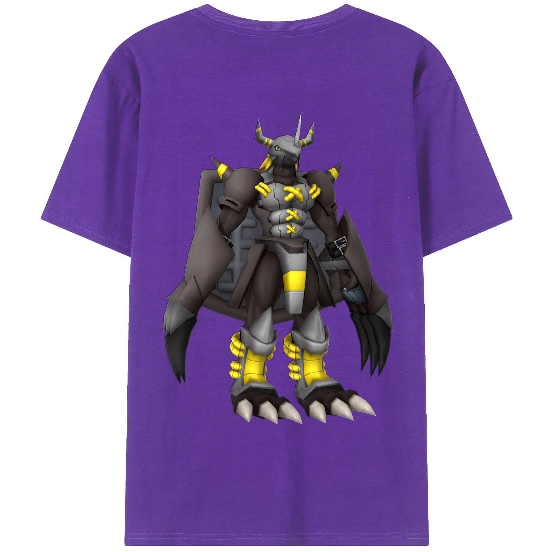 （画像用） Digimon デジタルモンスター/デジモン 綿100％ メンズ半袖Tシャツ（バックプリント） 通気性