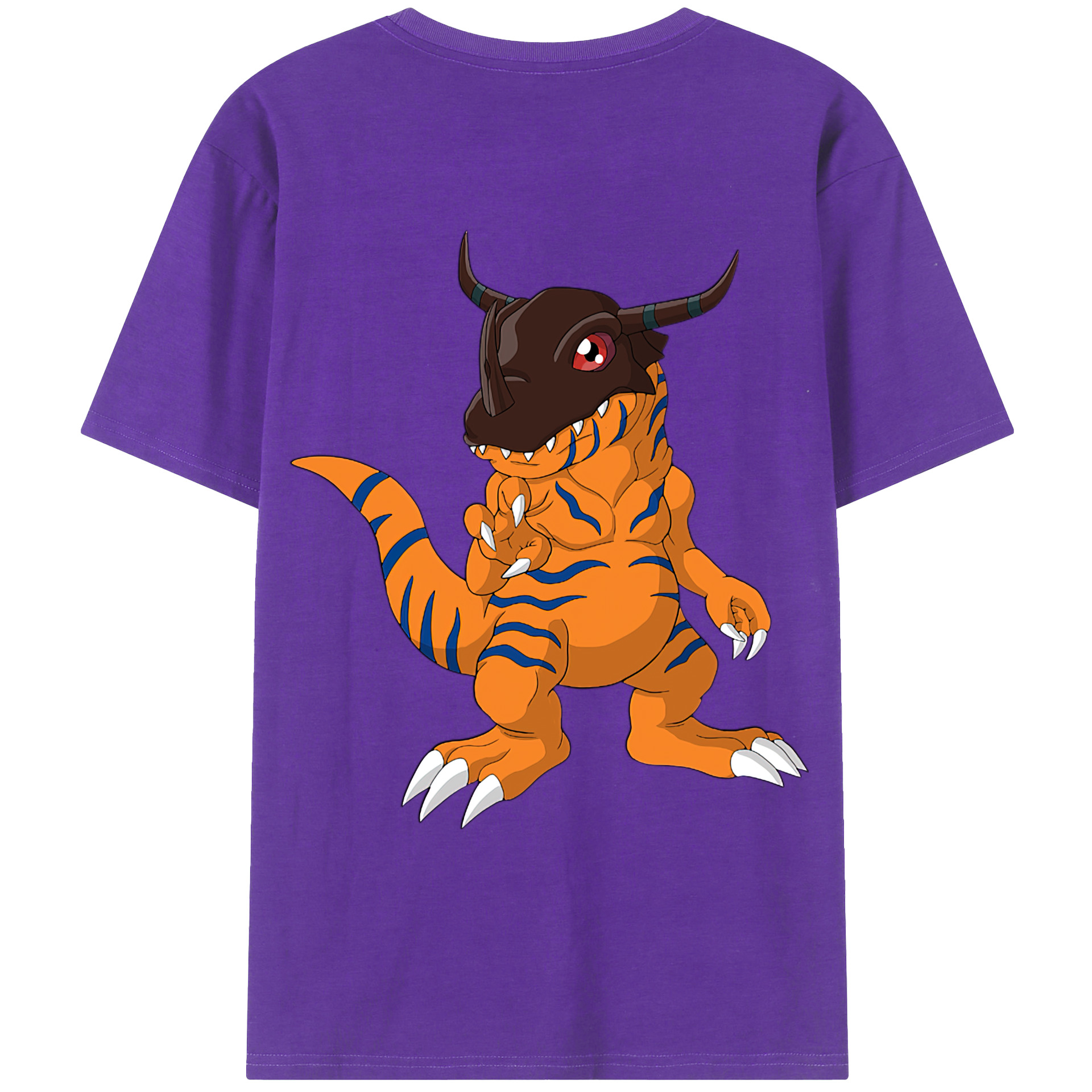 （画像用） Digimon デジタルモンスター/デジモン 綿100％ メンズ半袖Tシャツ（バックプリント） 通気性