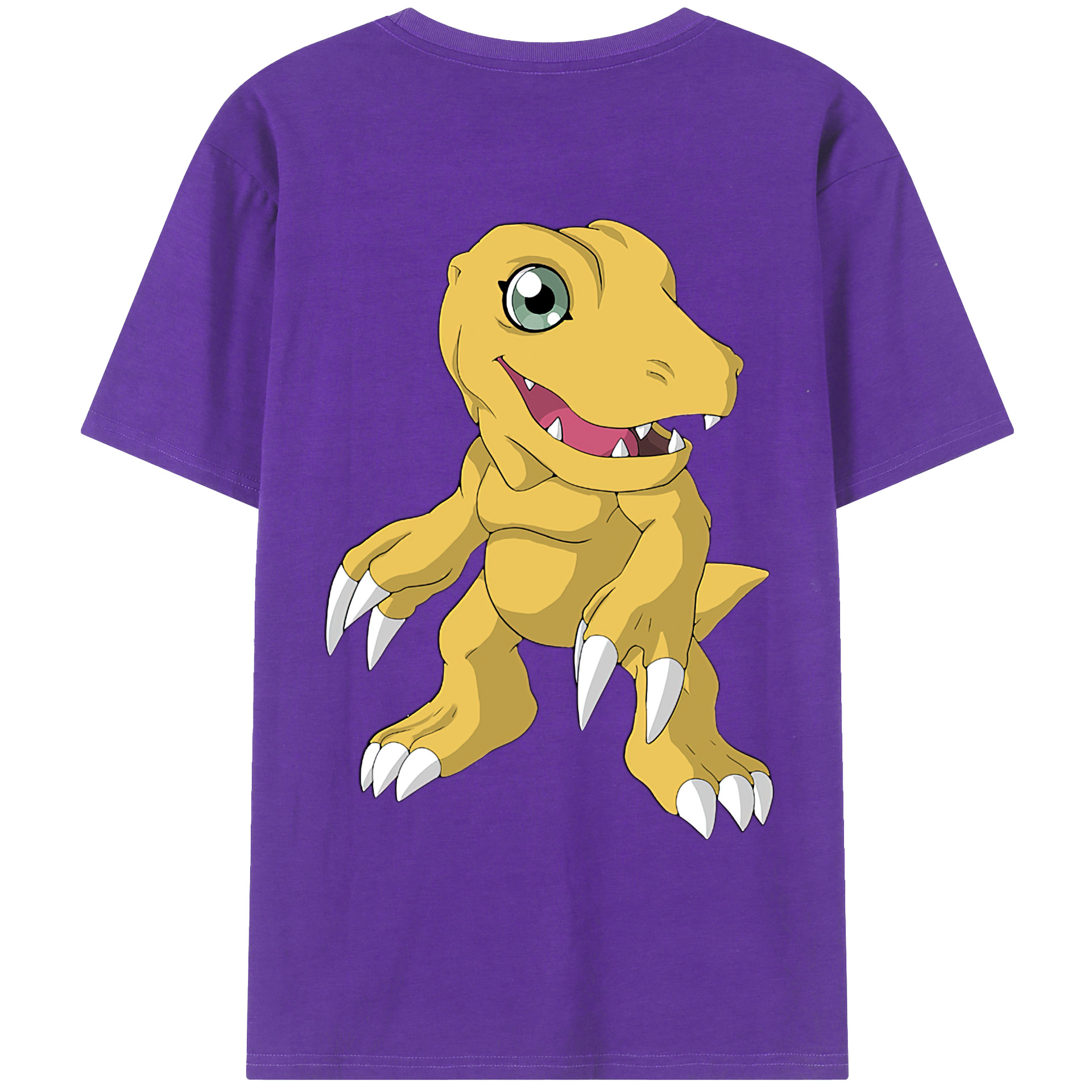 （画像用） Digimon デジタルモンスター/デジモン 綿100％ メンズ半袖Tシャツ（バックプリント） 通気性