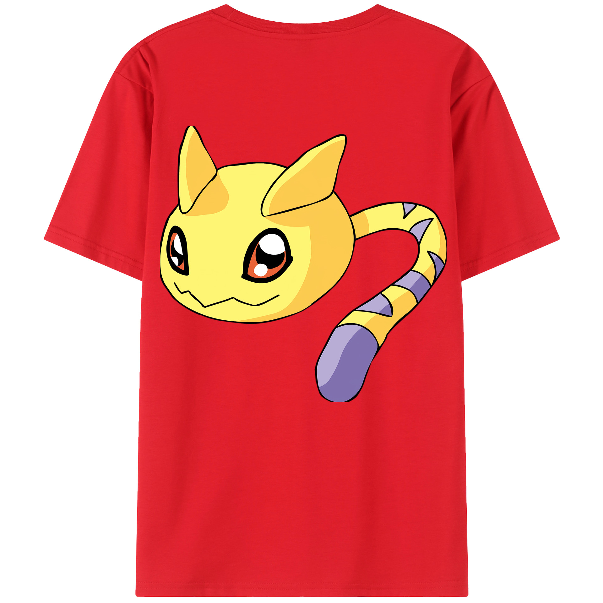 （画像用） Digimon デジタルモンスター/デジモン 綿100％ メンズ半袖Tシャツ（バックプリント） 通気性