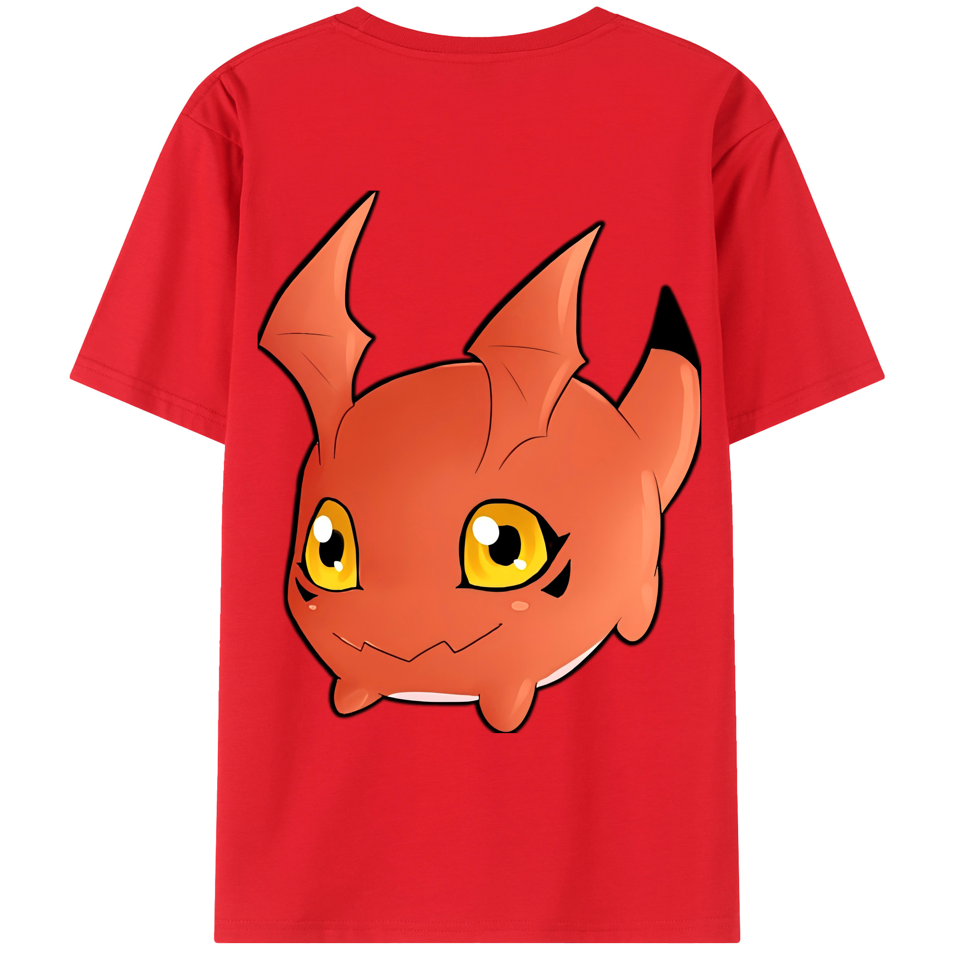 （画像用） Digimon デジタルモンスター/デジモン 綿100％ メンズ半袖Tシャツ（バックプリント） 通気性