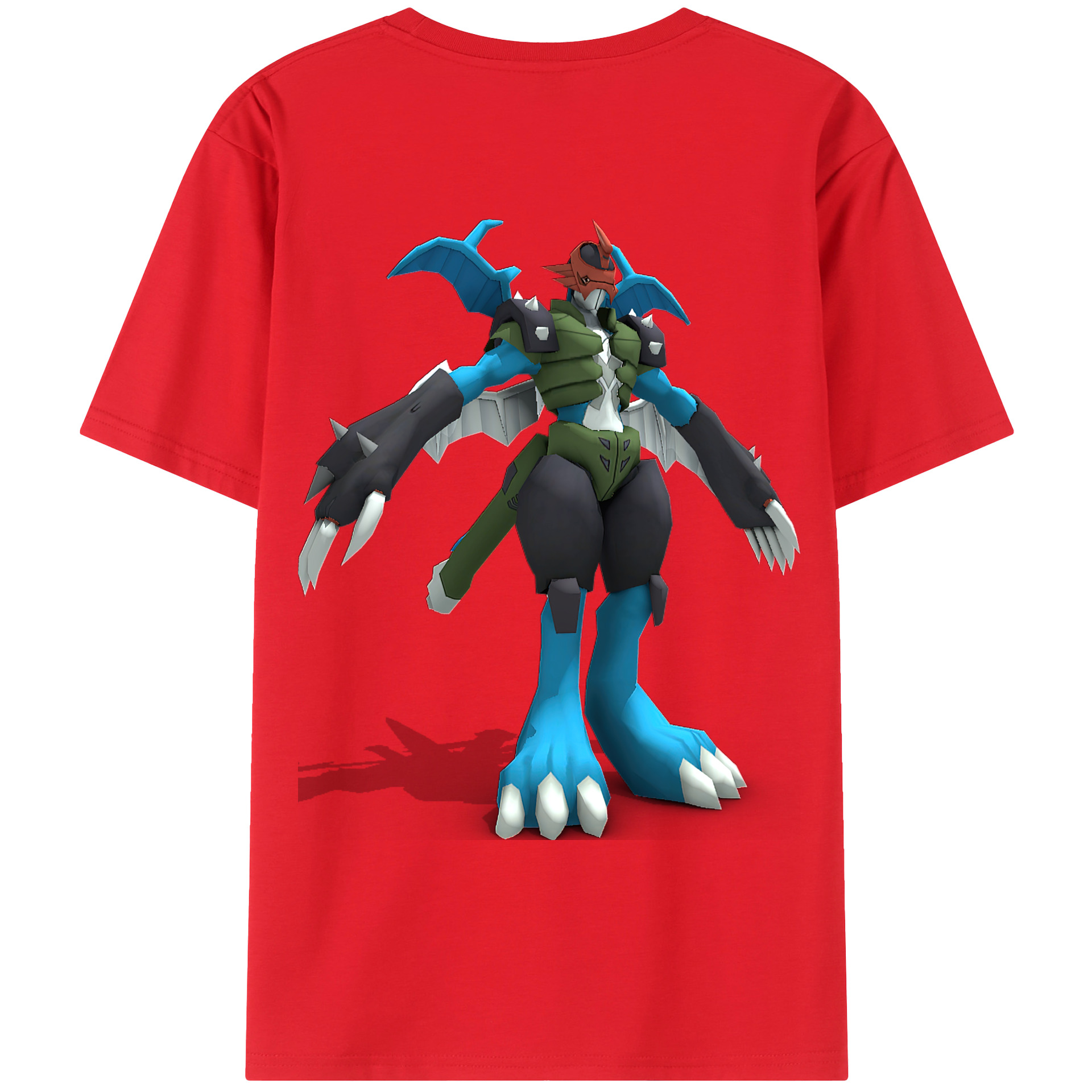 （画像用） Digimon デジタルモンスター/デジモン 綿100％ メンズ半袖Tシャツ（バックプリント） 通気性