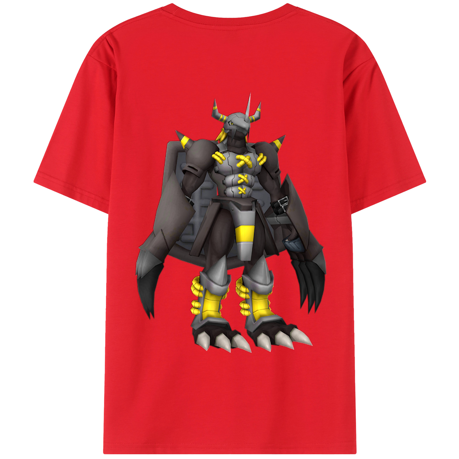 （画像用） Digimon デジタルモンスター/デジモン 綿100％ メンズ半袖Tシャツ（バックプリント） 通気性