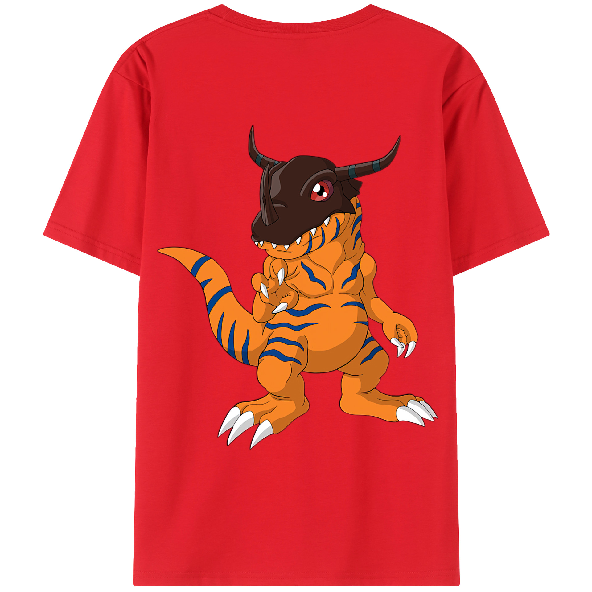（画像用） Digimon デジタルモンスター/デジモン 綿100％ メンズ半袖Tシャツ（バックプリント） 通気性