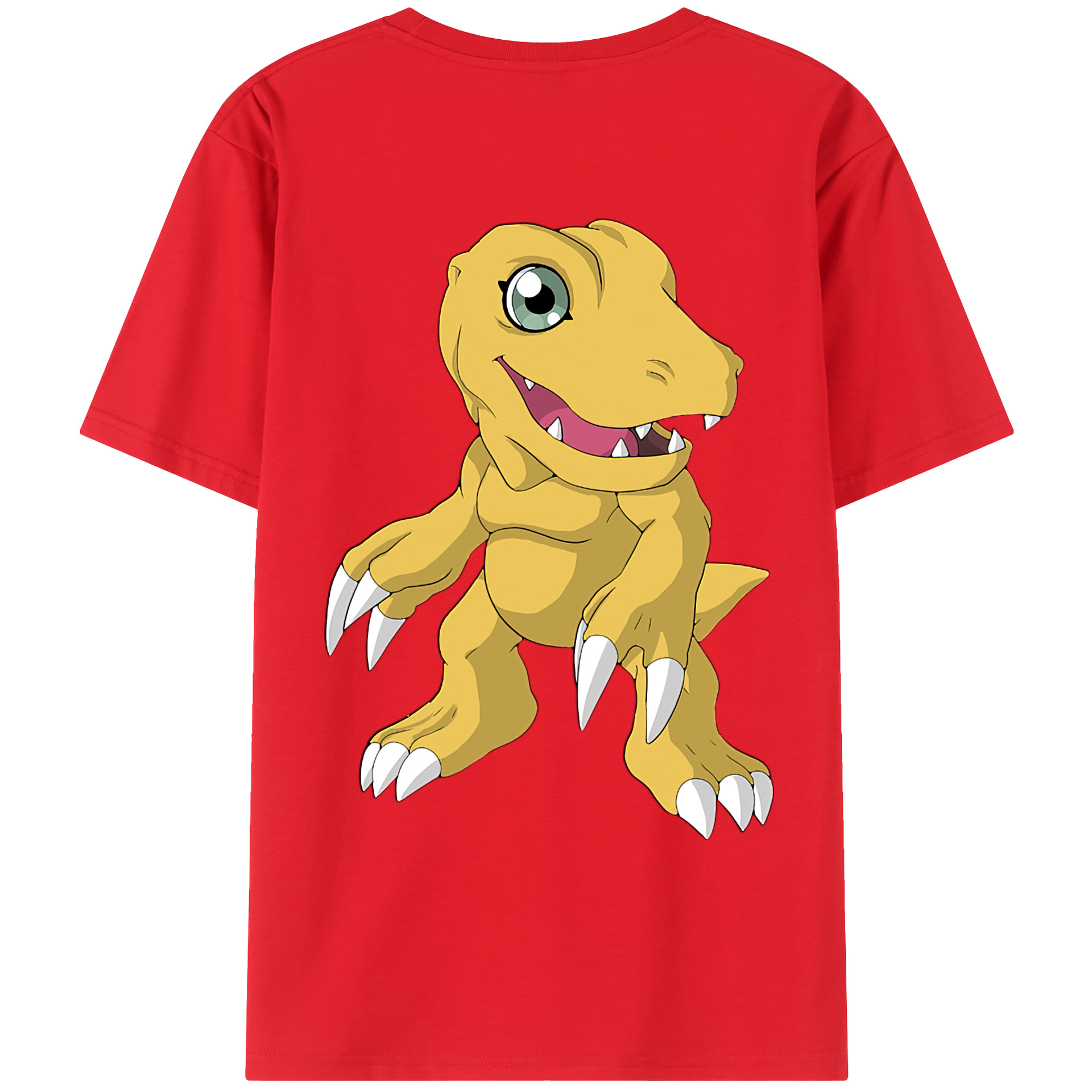 （画像用） Digimon デジタルモンスター/デジモン 綿100％ メンズ半袖Tシャツ（バックプリント） 通気性
