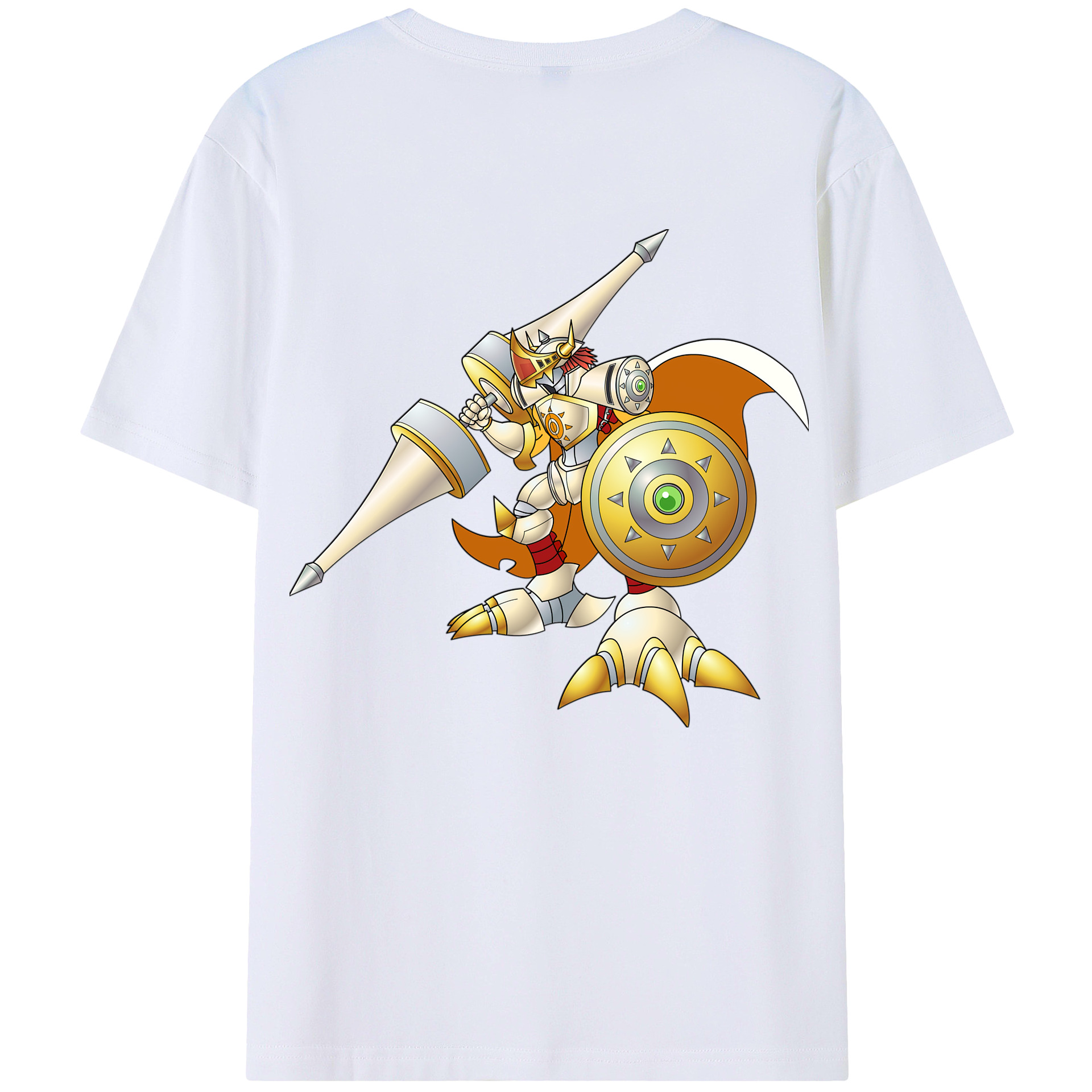 （画像用） Digimon デジタルモンスター/デジモン 綿100％ メンズ半袖Tシャツ（バックプリント） 通気性