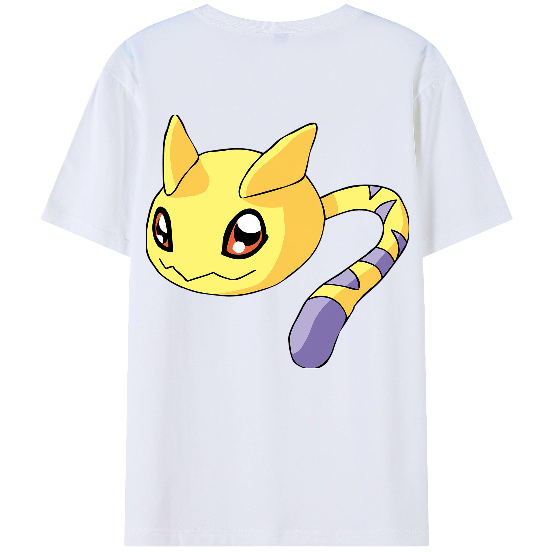 （画像用） Digimon デジタルモンスター/デジモン 綿100％ メンズ半袖Tシャツ（バックプリント） 通気性