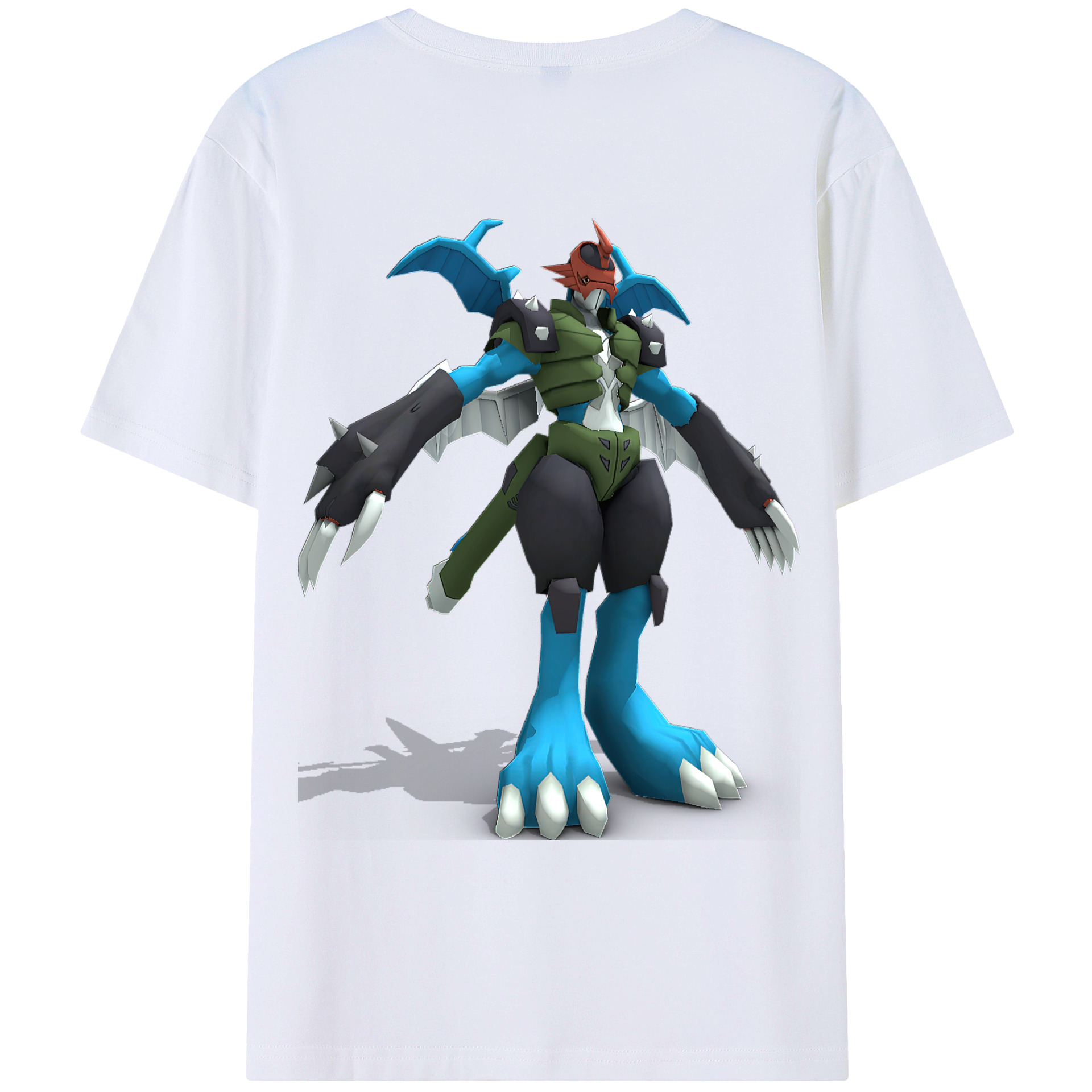 （画像用） Digimon デジタルモンスター/デジモン 綿100％ メンズ半袖Tシャツ（バックプリント） 通気性