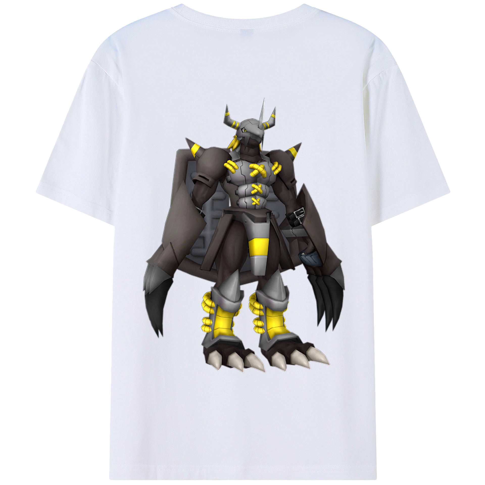 （画像用） Digimon デジタルモンスター/デジモン 綿100％ メンズ半袖Tシャツ（バックプリント） 通気性