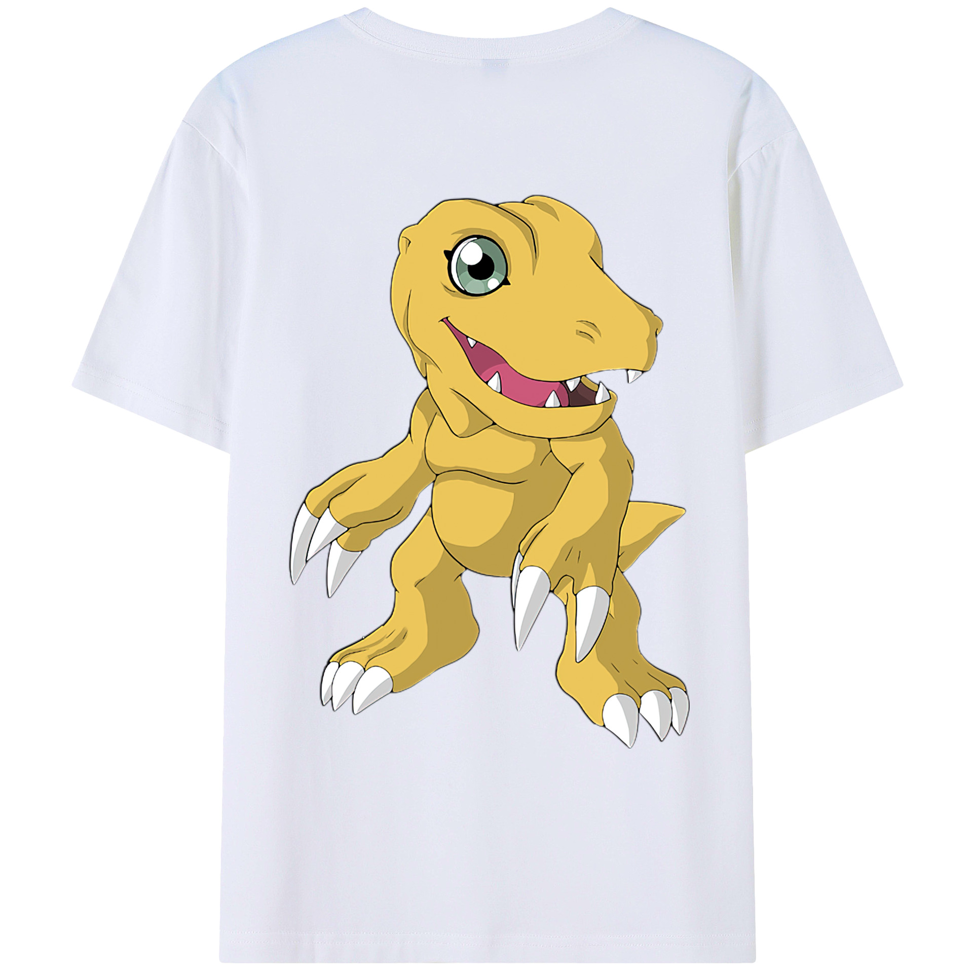 （画像用） Digimon デジタルモンスター/デジモン 綿100％ メンズ半袖Tシャツ（バックプリント） 通気性