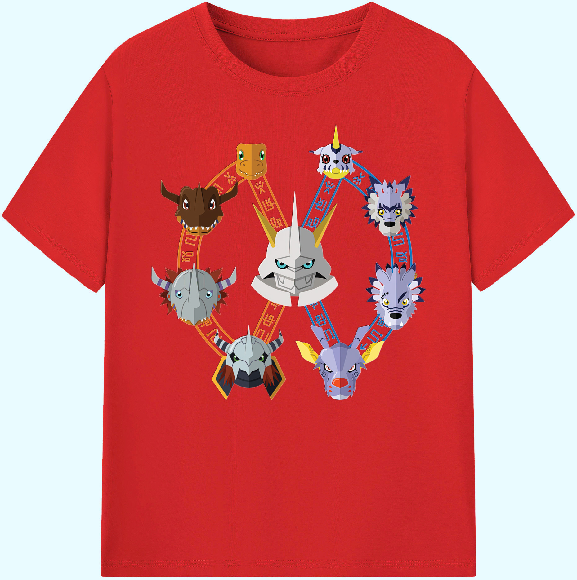 （画像用） Digimon デジタルモンスター/デジモン 綿100％ メンズ半袖Tシャツ｜肌触りやわらか＆通気性