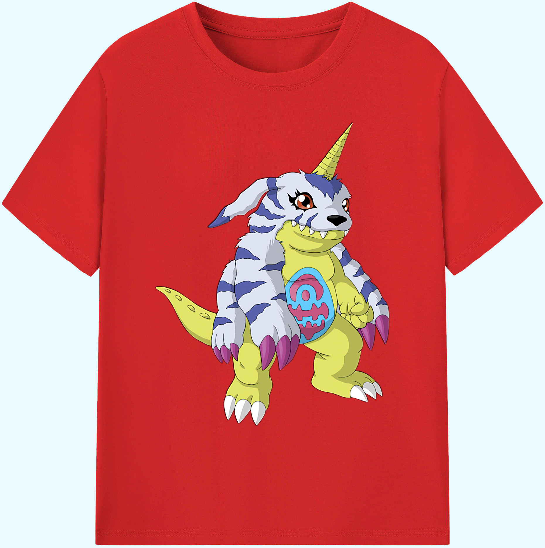 （画像用） Digimon デジタルモンスター/デジモン 綿100％ メンズ半袖Tシャツ｜肌触りやわらか＆通気性