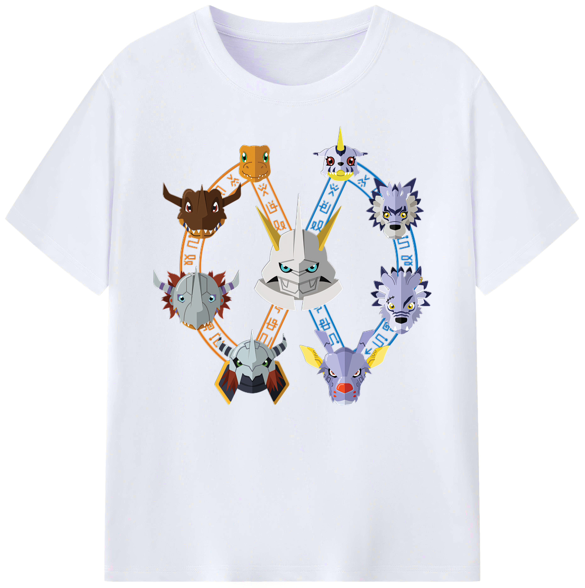 （画像用） Digimon デジタルモンスター/デジモン 綿100％ メンズ半袖Tシャツ｜肌触りやわらか＆通気性