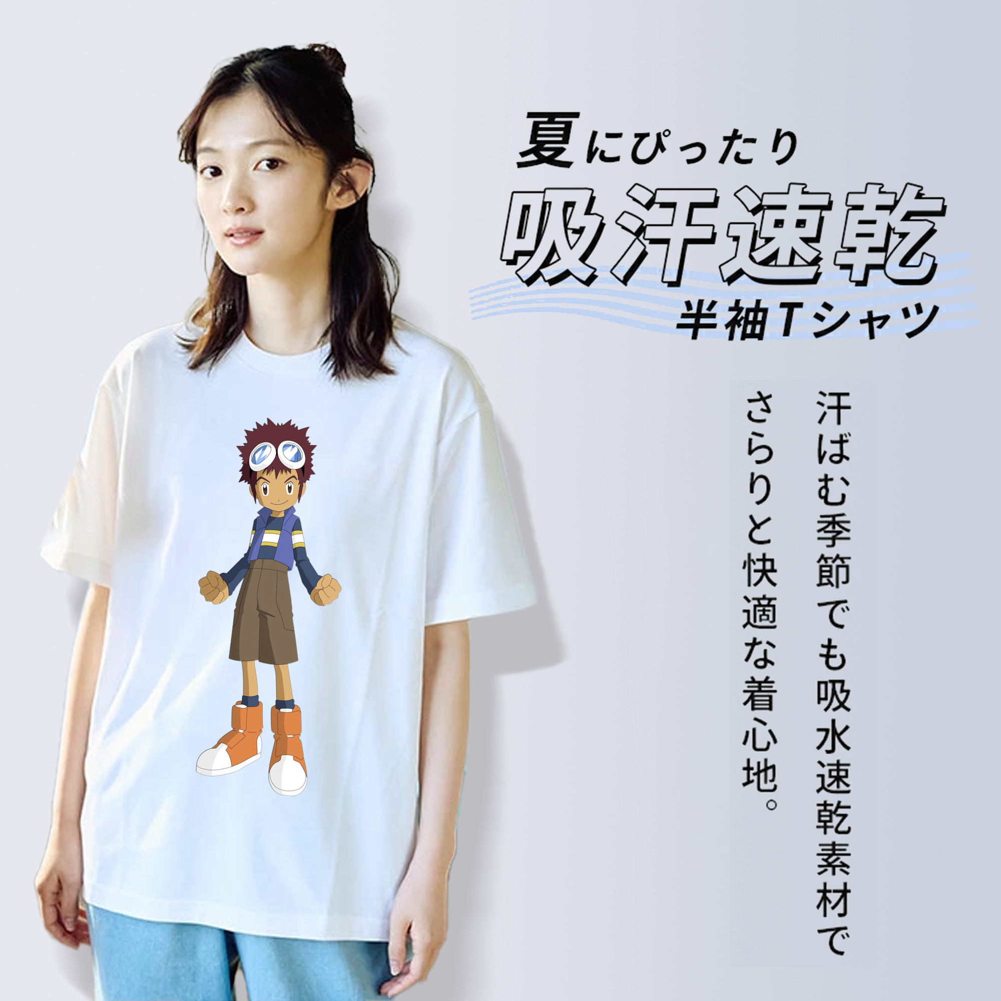 Digimon デジタルモンスター/デジモン レディースカジュアルプリントTシャツ（綿100％）