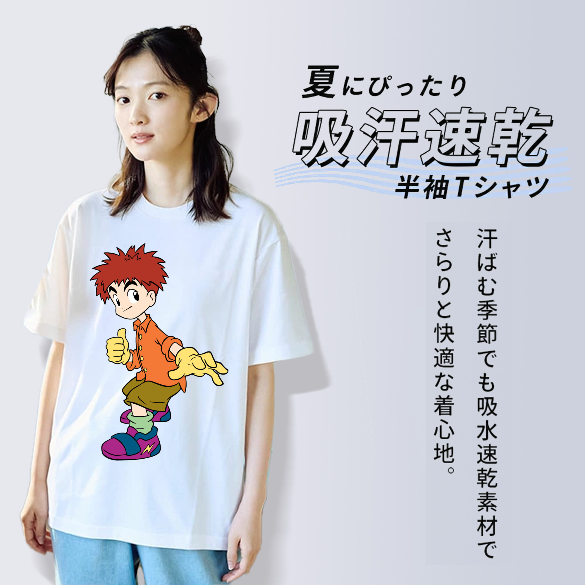 Digimon デジタルモンスター/デジモン レディースカジュアルプリントTシャツ（綿100％）