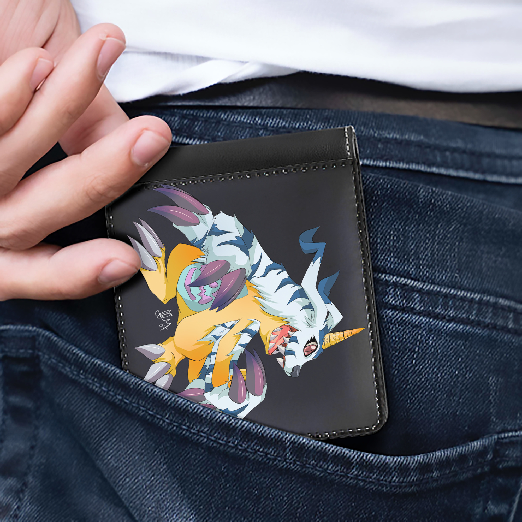 （画像用） Digimon デジタルモンスター/デジモン 二つ折り革財布