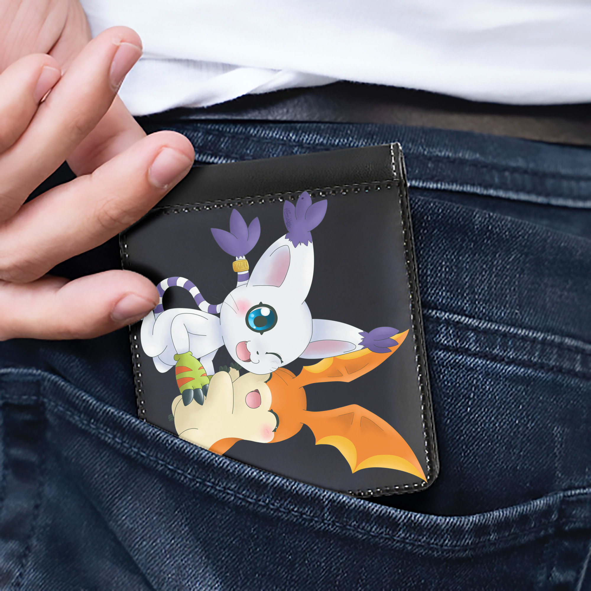 （画像用） Digimon デジタルモンスター/デジモン 二つ折り革財布