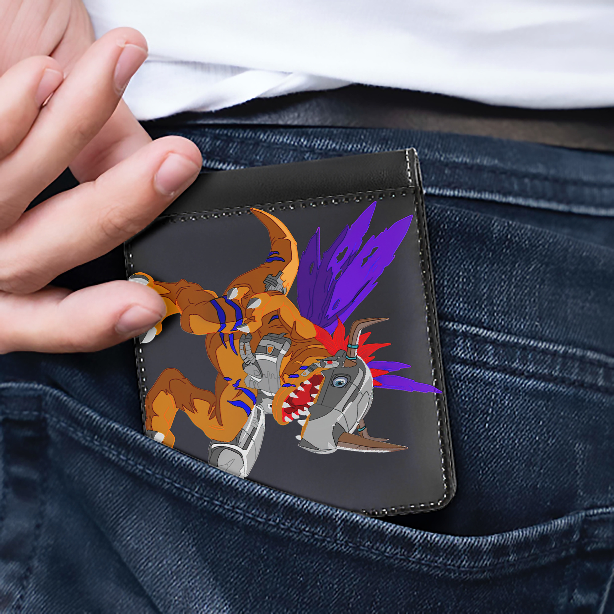 （画像用） Digimon デジタルモンスター/デジモン 二つ折り革財布
