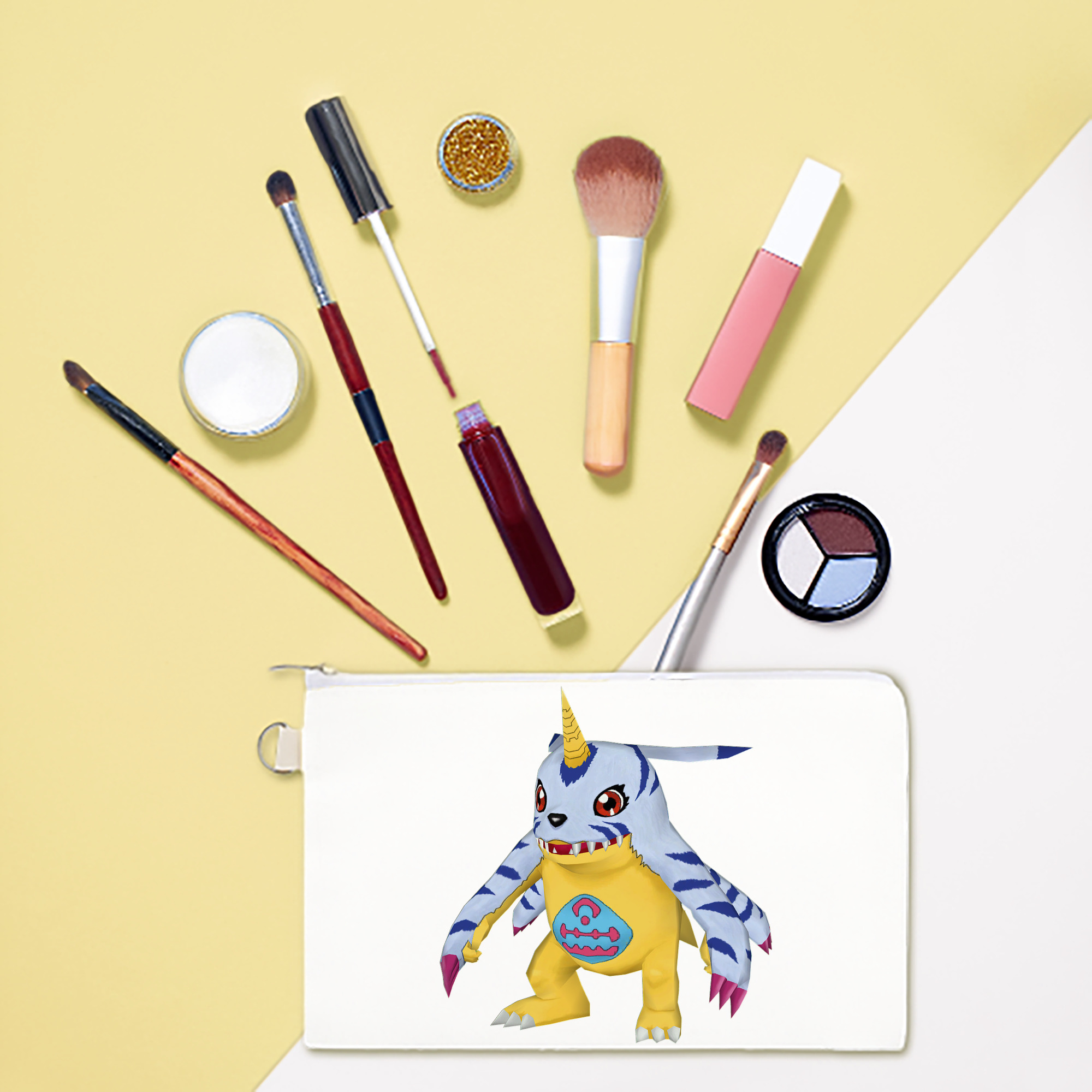 （画像用） Digimon デジタルモンスター/デジモン キャンバス生地ポーチ　小物入れ
