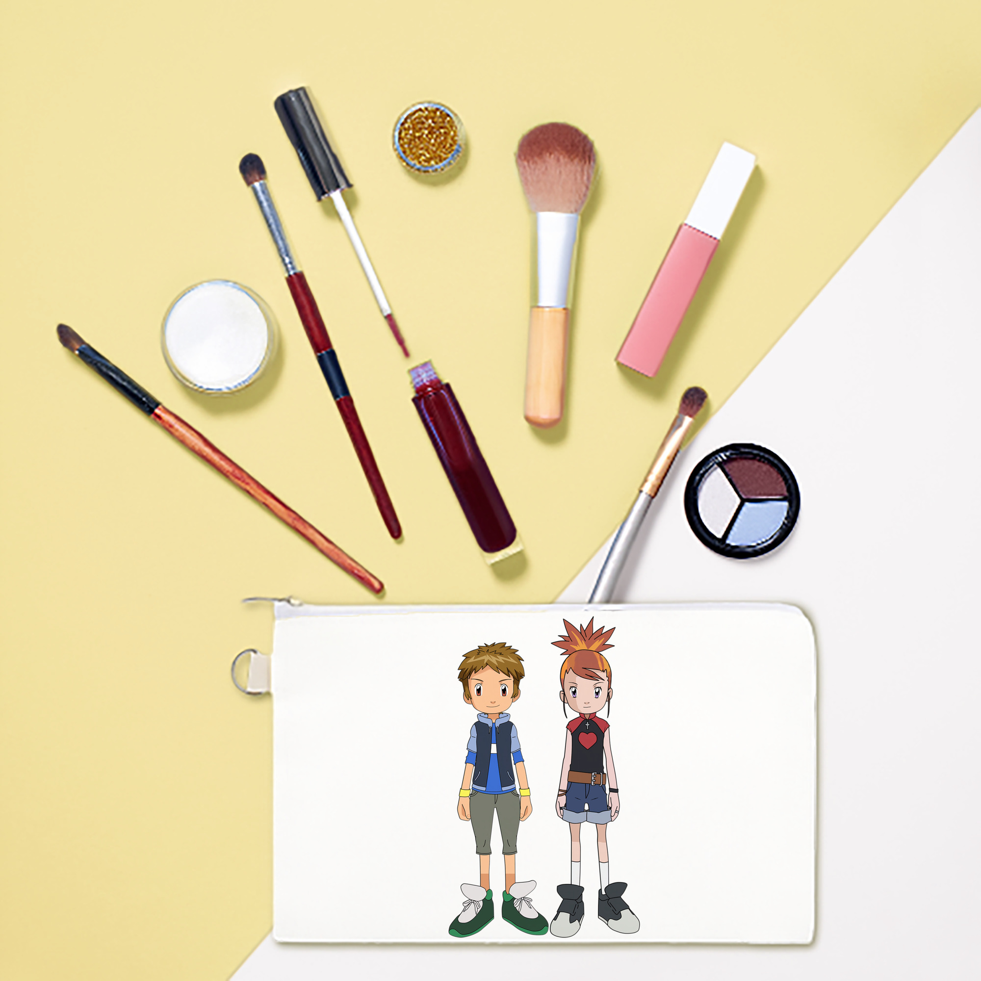 （画像用） Digimon デジタルモンスター/デジモン キャンバス生地ポーチ　小物入れ