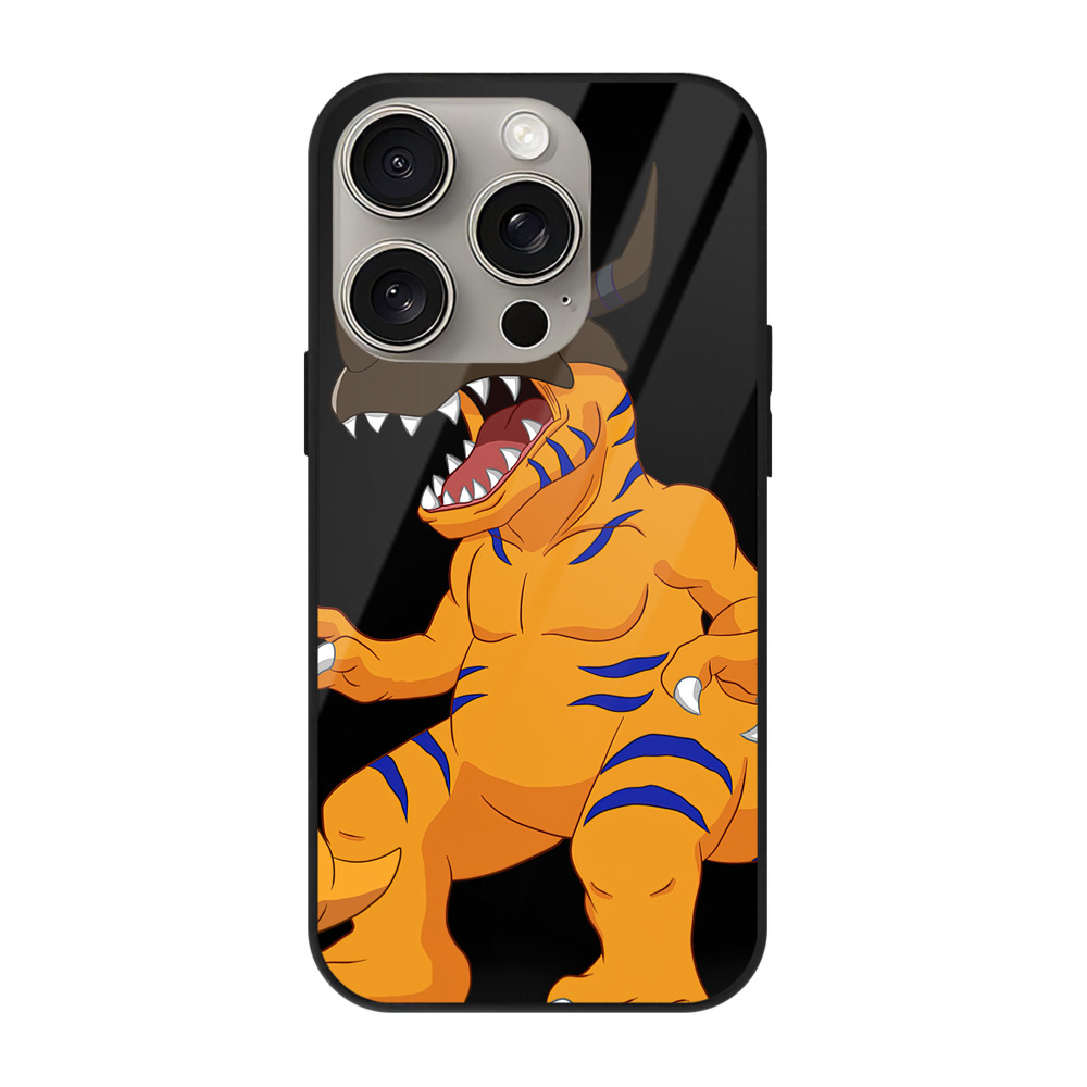 （画像用） Digimon デジタルモンスター/デジモン 【iPhone15Pro対応】スマホケース 耐衝撃＆黄変防止 背面ガラス