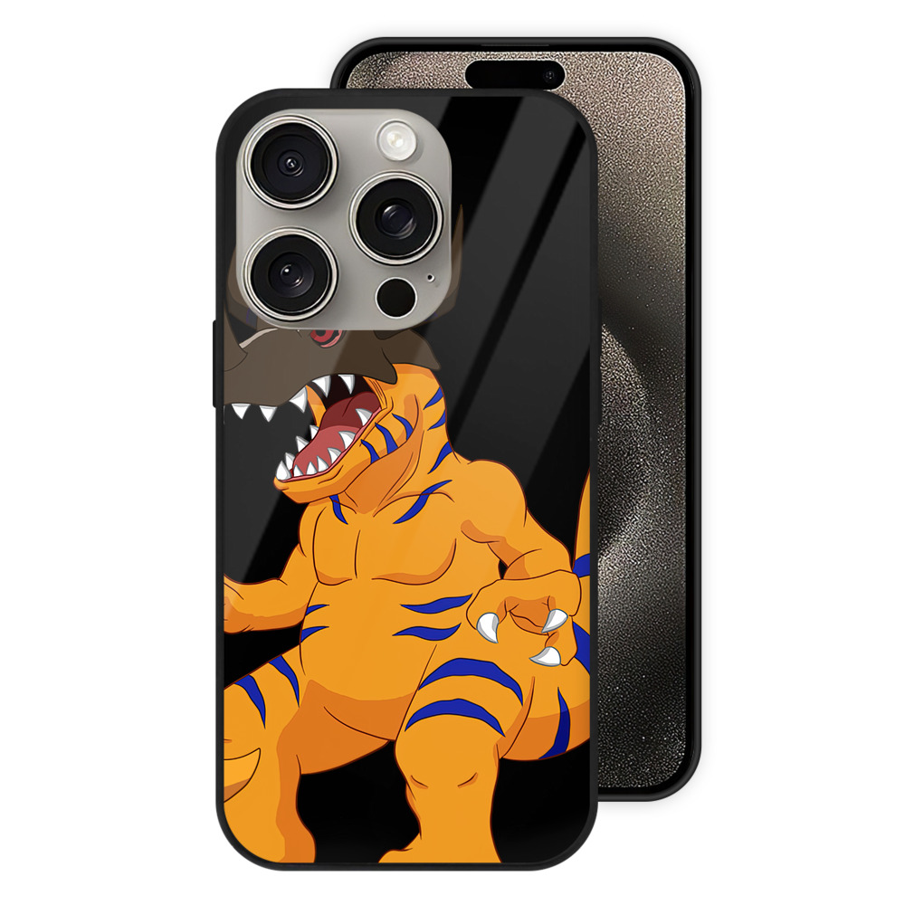 （画像用） Digimon デジタルモンスター/デジモン 【iPhone15Pro対応】スマホケース 耐衝撃＆黄変防止 背面ガラス