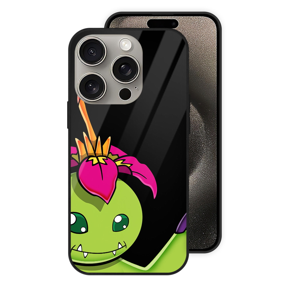 （画像用） Digimon デジタルモンスター/デジモン 【iPhone15Pro対応】スマホケース 耐衝撃＆黄変防止 背面ガラス