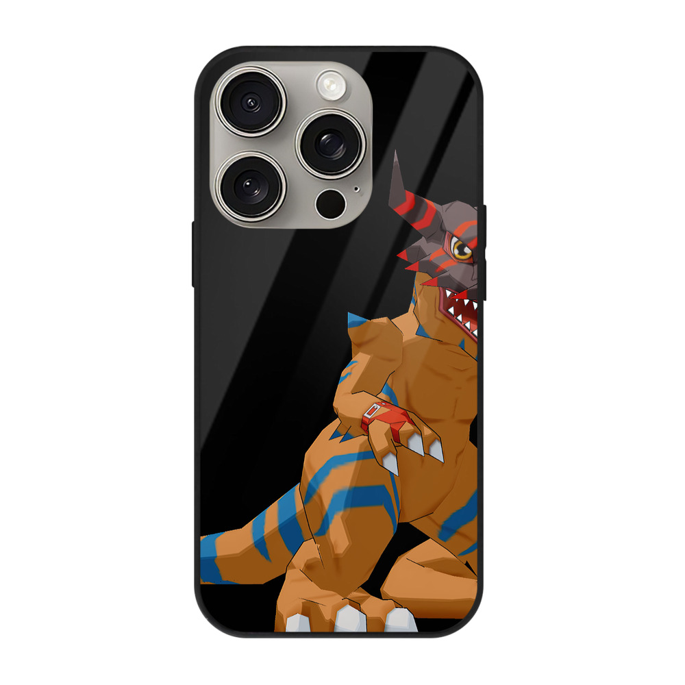 （画像用） Digimon デジタルモンスター/デジモン 【iPhone15Pro対応】スマホケース 耐衝撃＆黄変防止 背面ガラス