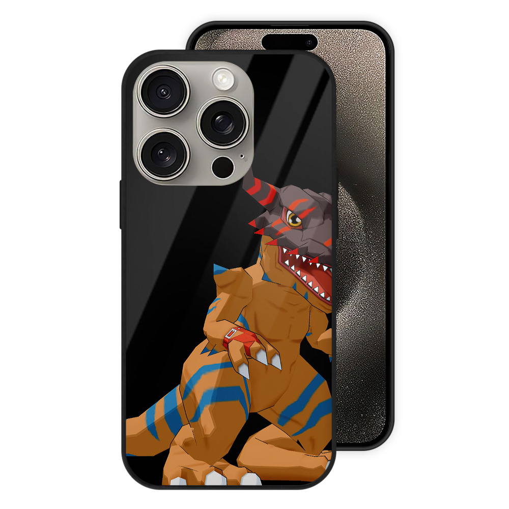 （画像用） Digimon デジタルモンスター/デジモン 【iPhone15Pro対応】スマホケース 耐衝撃＆黄変防止 背面ガラス