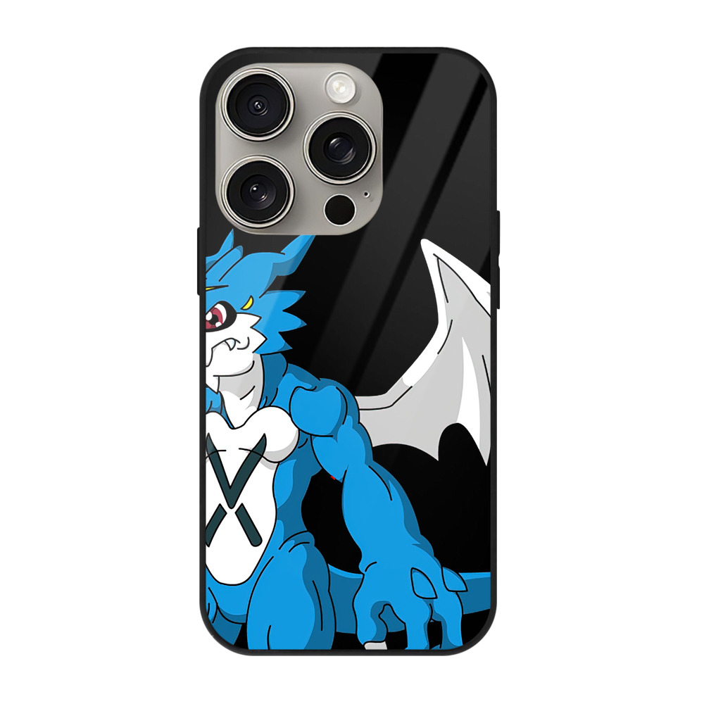 （画像用） Digimon デジタルモンスター/デジモン 【iPhone15Pro対応】スマホケース 耐衝撃＆黄変防止 背面ガラス