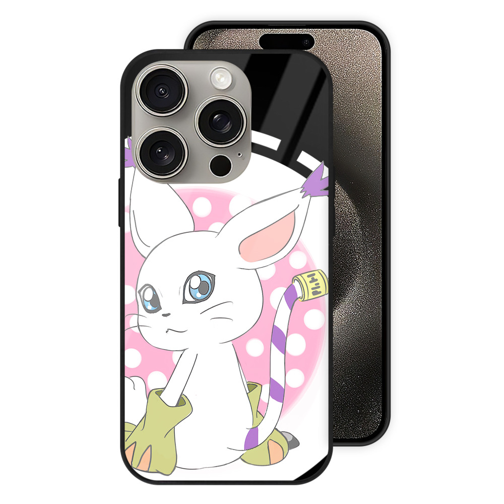 （画像用） Digimon デジタルモンスター/デジモン 【iPhone15Pro対応】スマホケース 耐衝撃＆黄変防止 背面ガラス