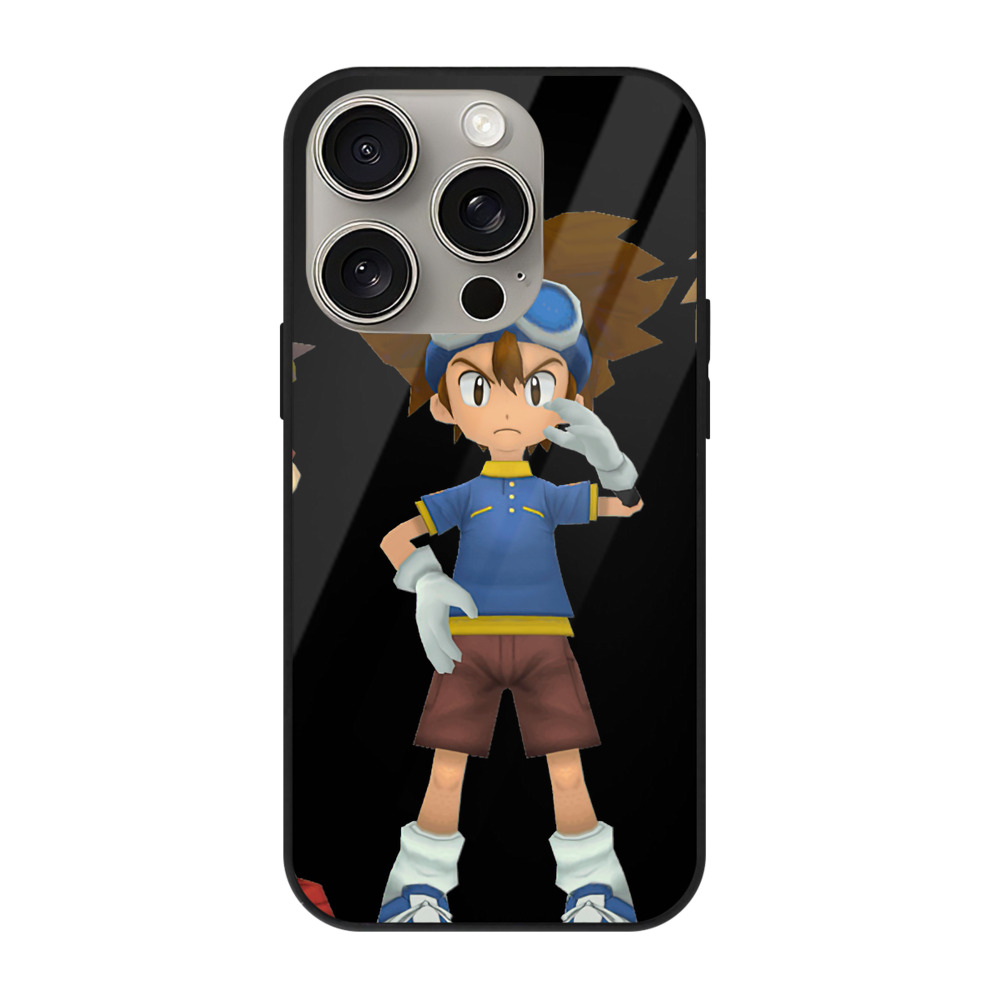 （画像用） Digimon デジタルモンスター/デジモン 【iPhone15Pro対応】スマホケース 耐衝撃＆黄変防止 背面ガラス