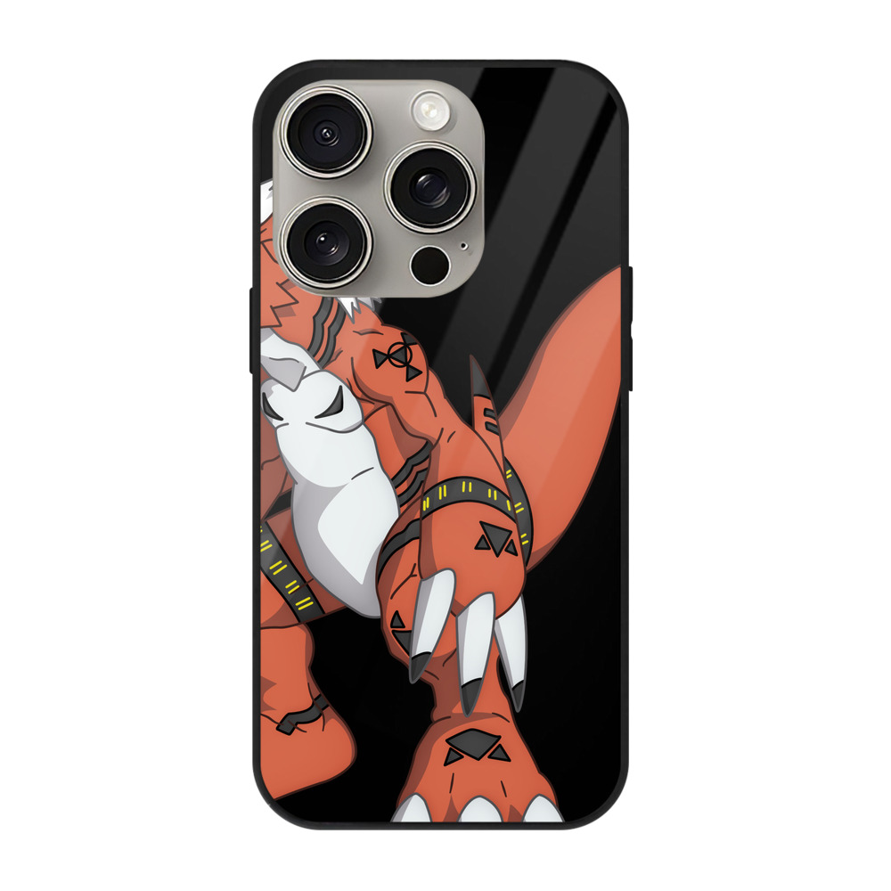 （画像用） Digimon デジタルモンスター/デジモン 【iPhone15Pro対応】スマホケース 耐衝撃＆黄変防止 背面ガラス