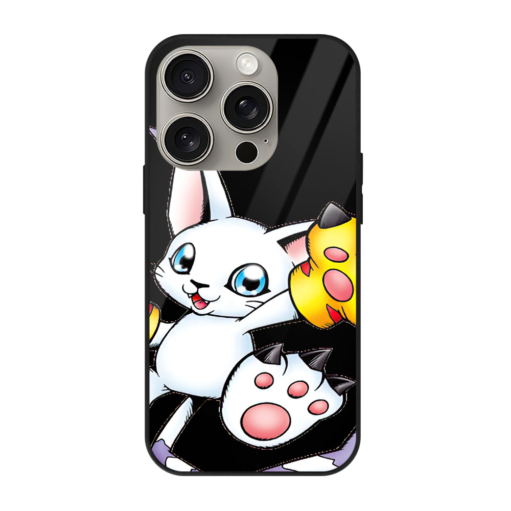 （画像用） Digimon デジタルモンスター/デジモン 【iPhone15Pro対応】スマホケース 耐衝撃＆黄変防止 背面ガラス