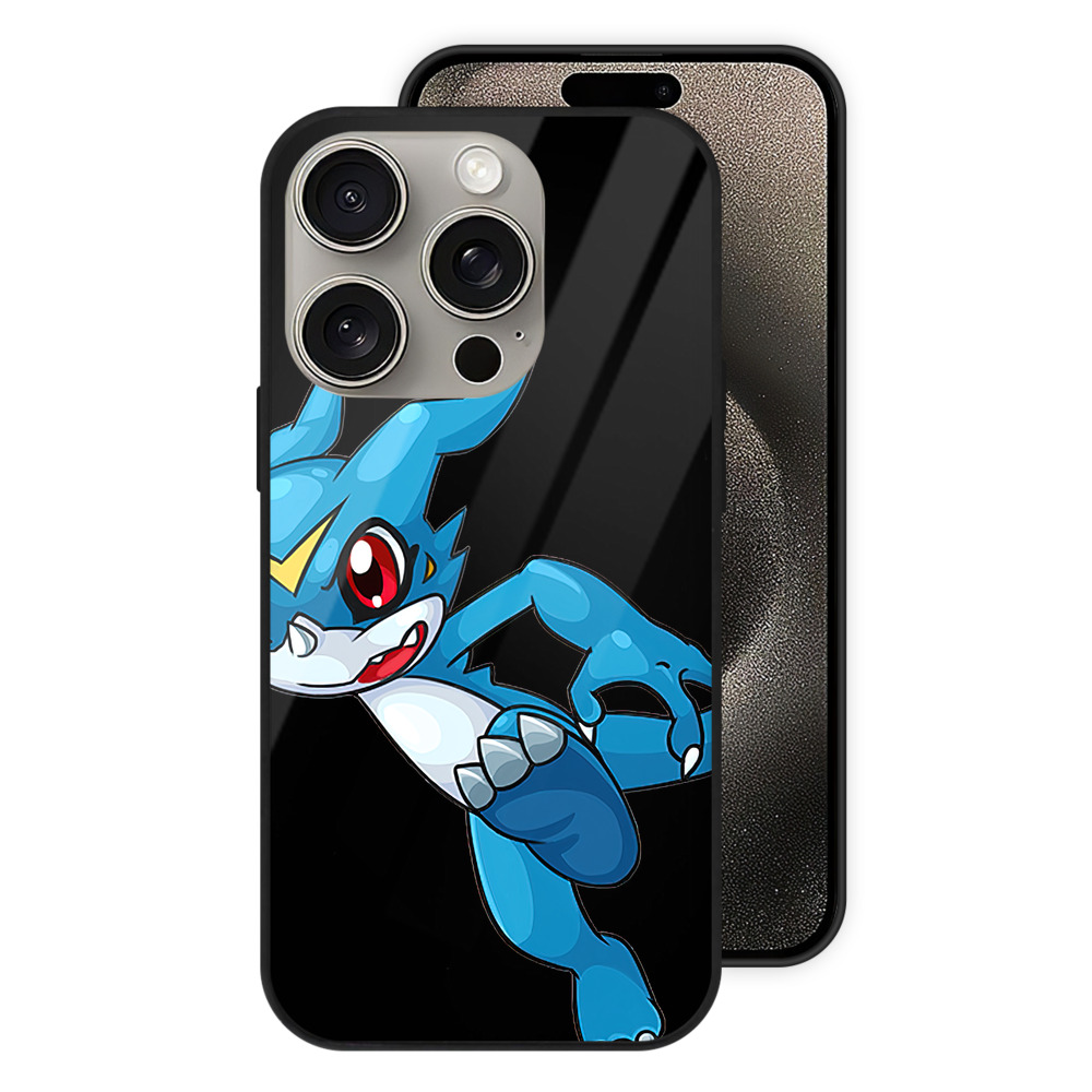 （画像用） Digimon デジタルモンスター/デジモン 【iPhone15Pro対応】スマホケース 耐衝撃＆黄変防止 背面ガラス