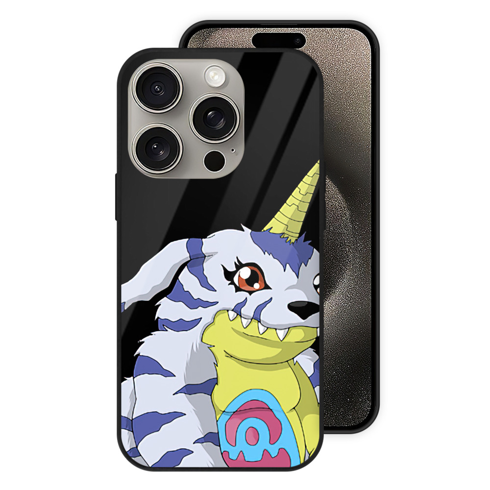 （画像用） Digimon デジタルモンスター/デジモン 【iPhone15Pro対応】スマホケース 耐衝撃＆黄変防止 背面ガラス