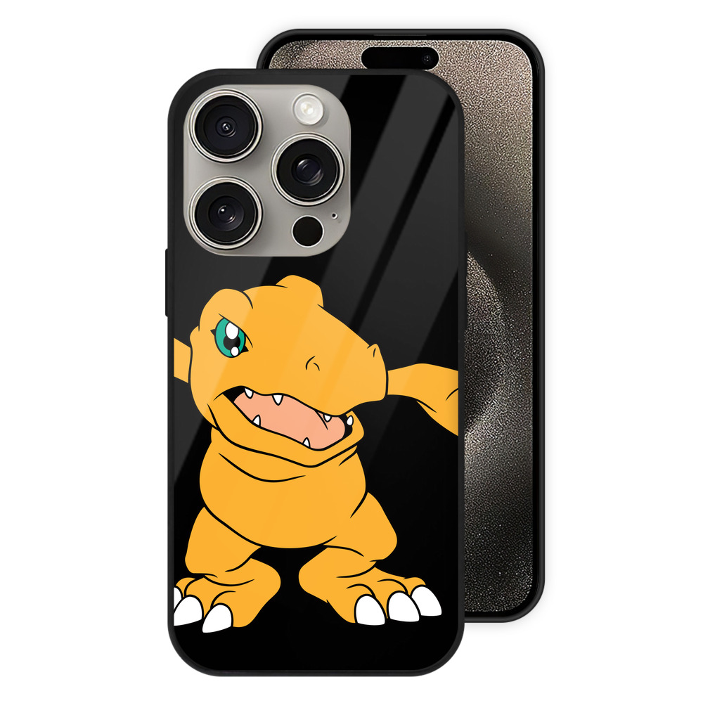 （画像用） Digimon デジタルモンスター/デジモン 【iPhone15Pro対応】スマホケース 耐衝撃＆黄変防止 背面ガラス