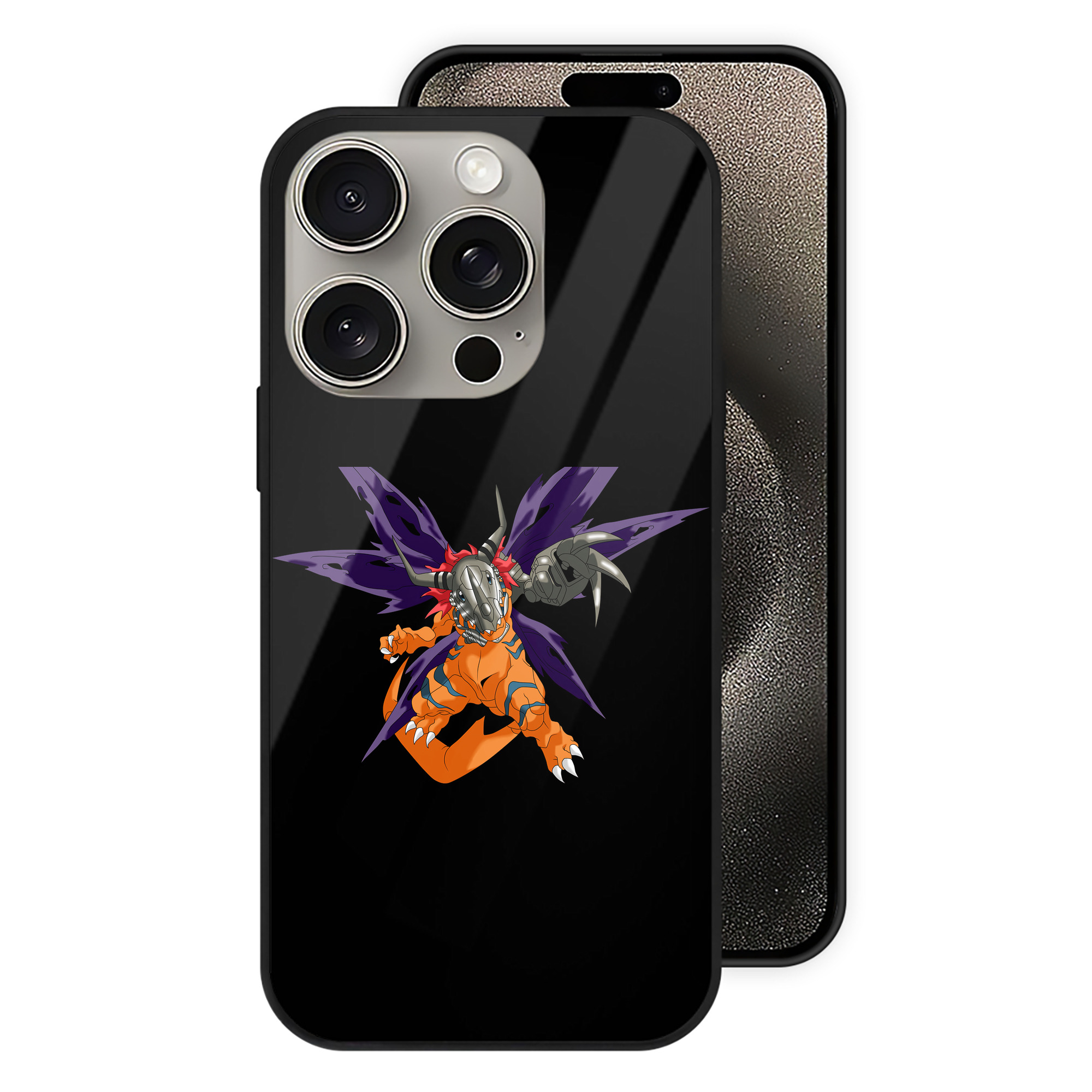 （画像用） Digimon デジタルモンスター/デジモン 【iPhone15Pro対応】スマホケース 耐衝撃＆黄変防止 背面ガラス