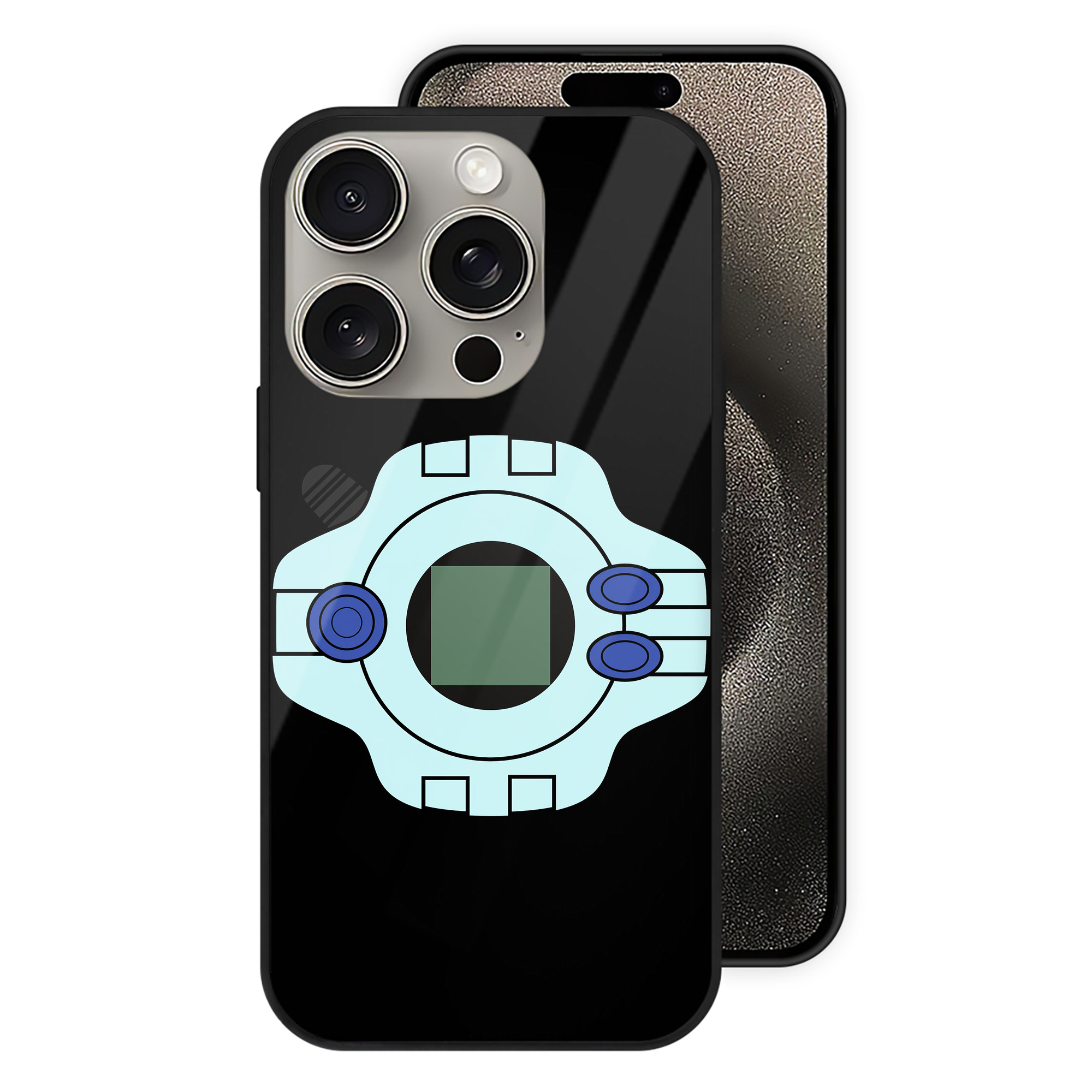 （画像用） Digimon デジタルモンスター/デジモン 【iPhone15Pro対応】スマホケース 耐衝撃＆黄変防止 背面ガラス