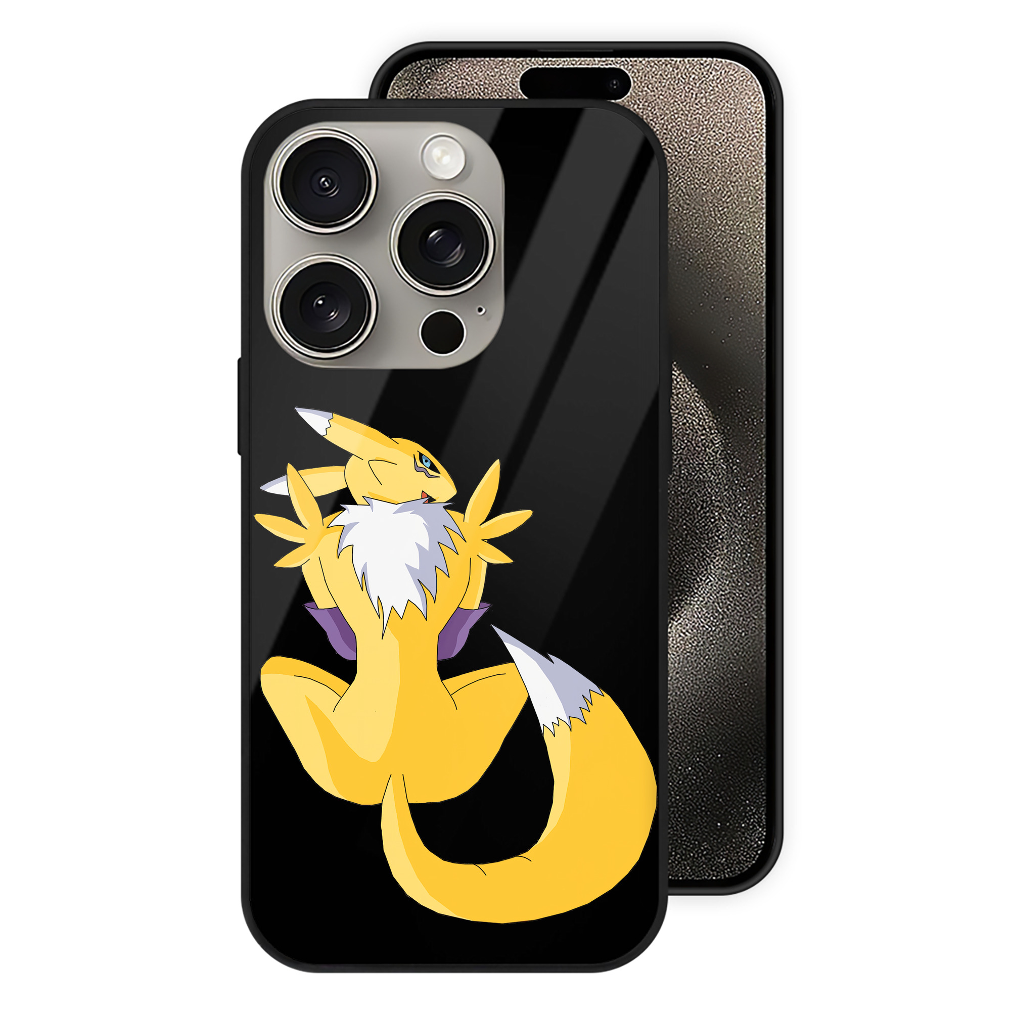 （画像用） Digimon デジタルモンスター/デジモン 【iPhone15Pro対応】スマホケース 耐衝撃＆黄変防止 背面ガラス