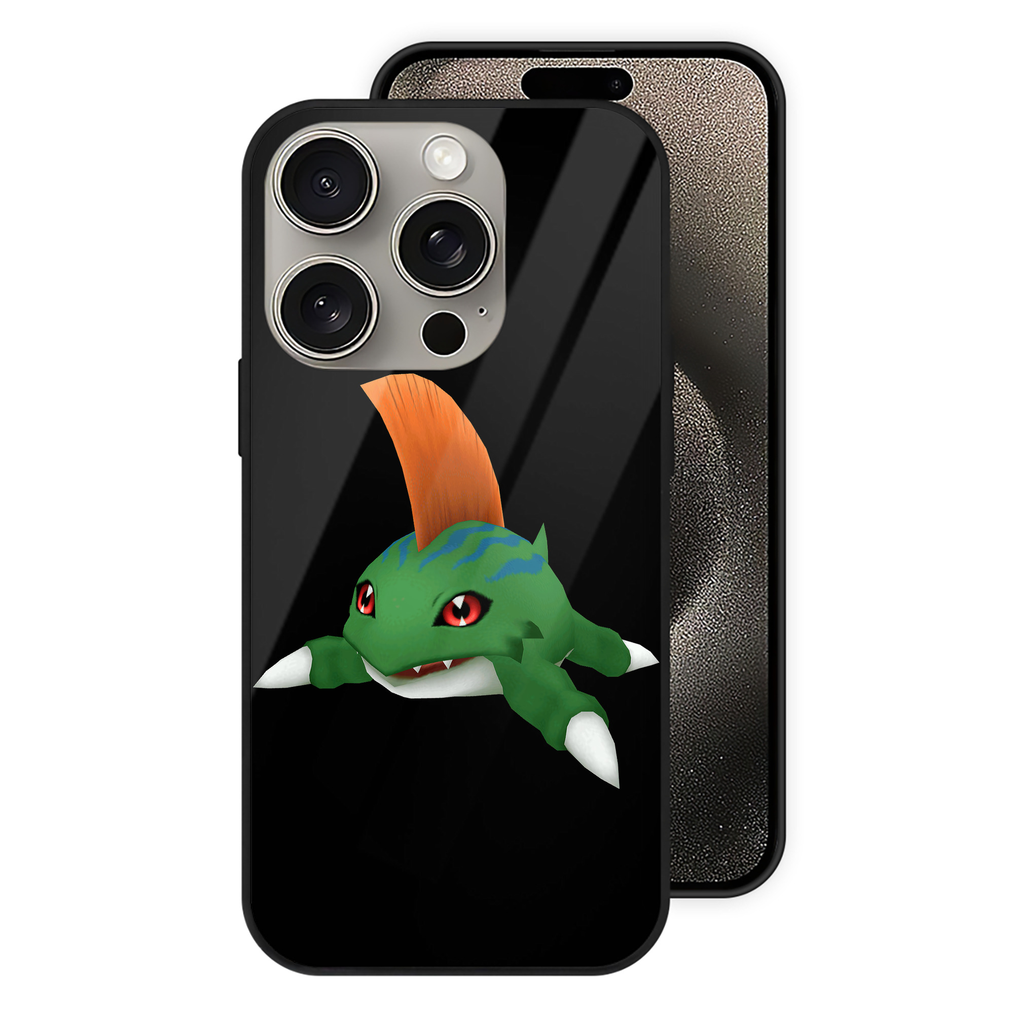 （画像用） Digimon デジタルモンスター/デジモン 【iPhone15Pro対応】スマホケース 耐衝撃＆黄変防止 背面ガラス