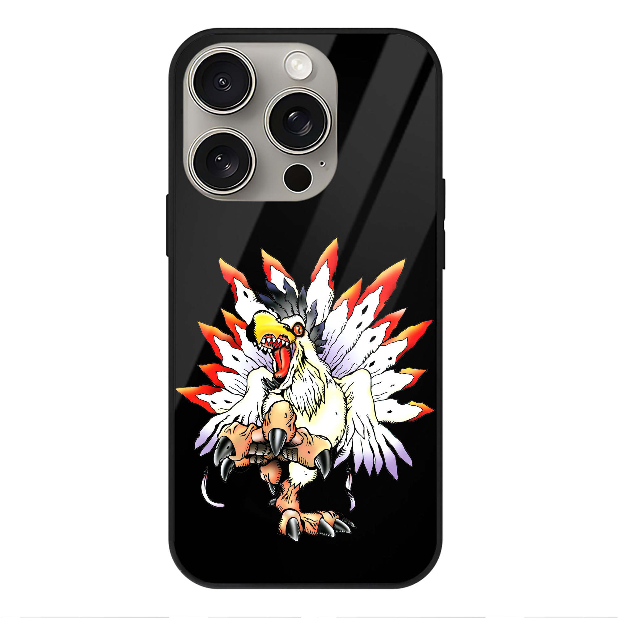 （画像用） Digimon デジタルモンスター/デジモン 【iPhone15Pro対応】スマホケース 耐衝撃＆黄変防止 背面ガラス