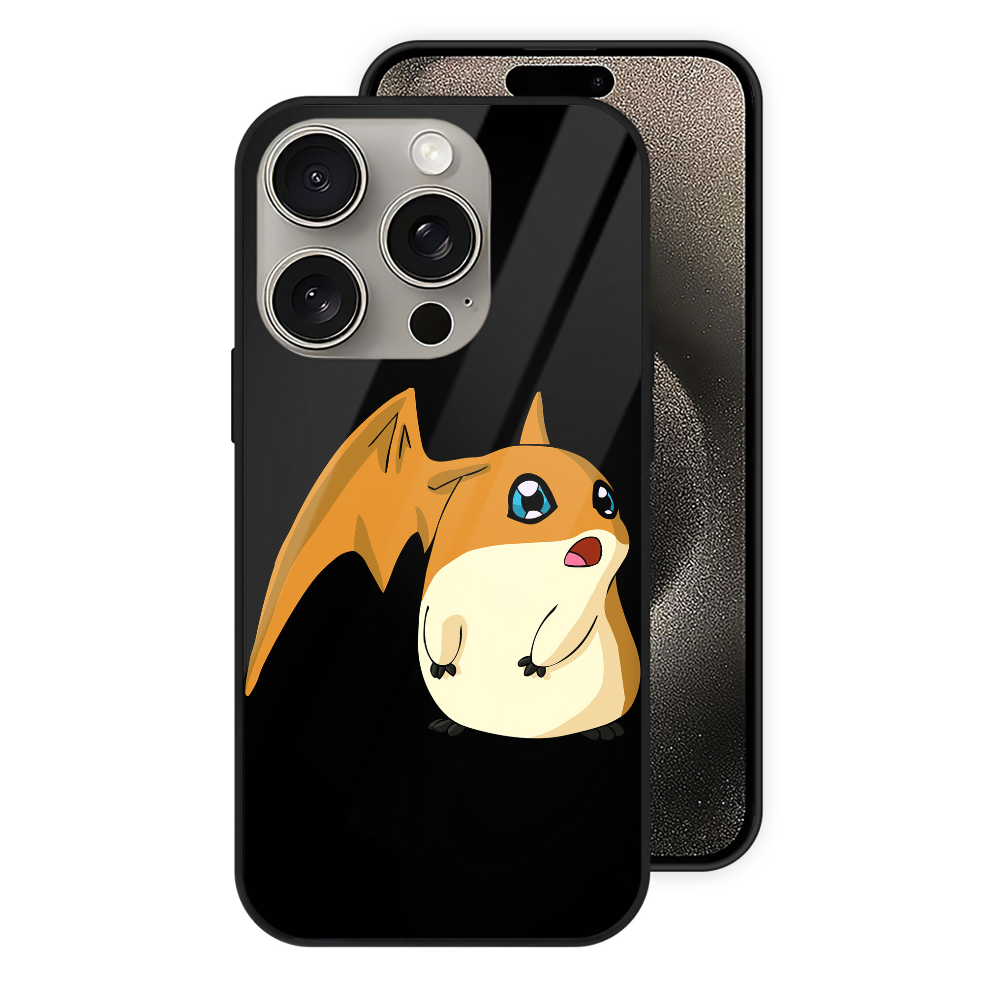 （画像用） Digimon デジタルモンスター/デジモン 【iPhone15Pro対応】スマホケース 耐衝撃＆黄変防止 背面ガラス