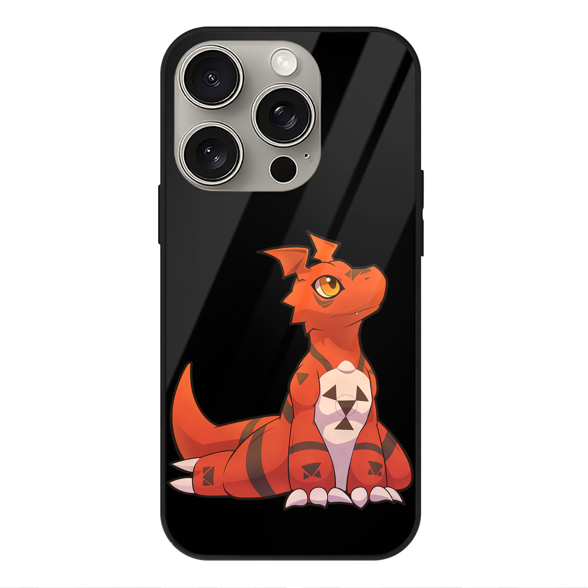 （画像用） Digimon デジタルモンスター/デジモン 【iPhone15Pro対応】スマホケース 耐衝撃＆黄変防止 背面ガラス