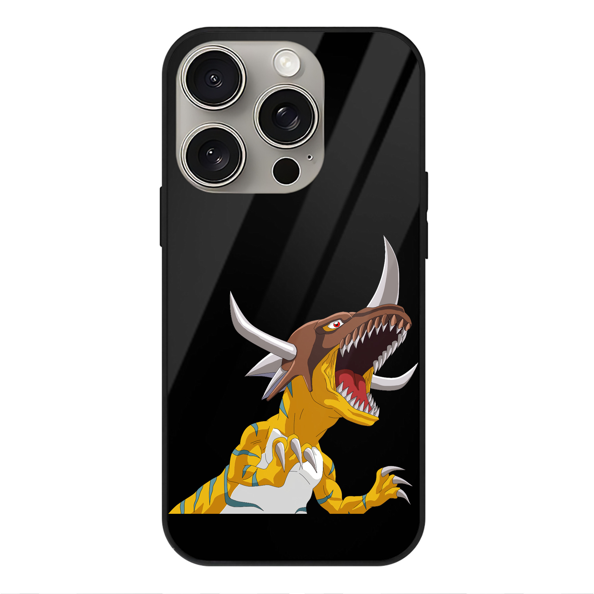（画像用） Digimon デジタルモンスター/デジモン 【iPhone15Pro対応】スマホケース 耐衝撃＆黄変防止 背面ガラス