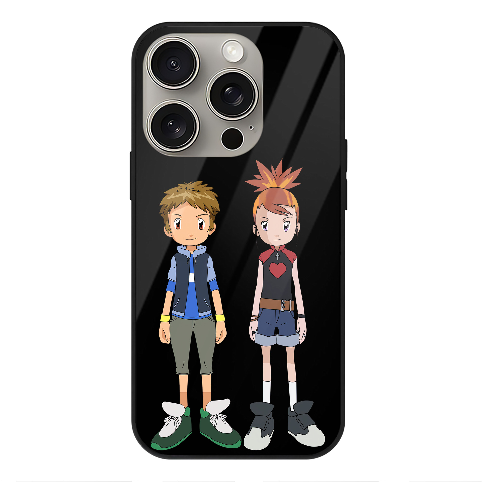 （画像用） Digimon デジタルモンスター/デジモン 【iPhone15Pro対応】スマホケース 耐衝撃＆黄変防止 背面ガラス
