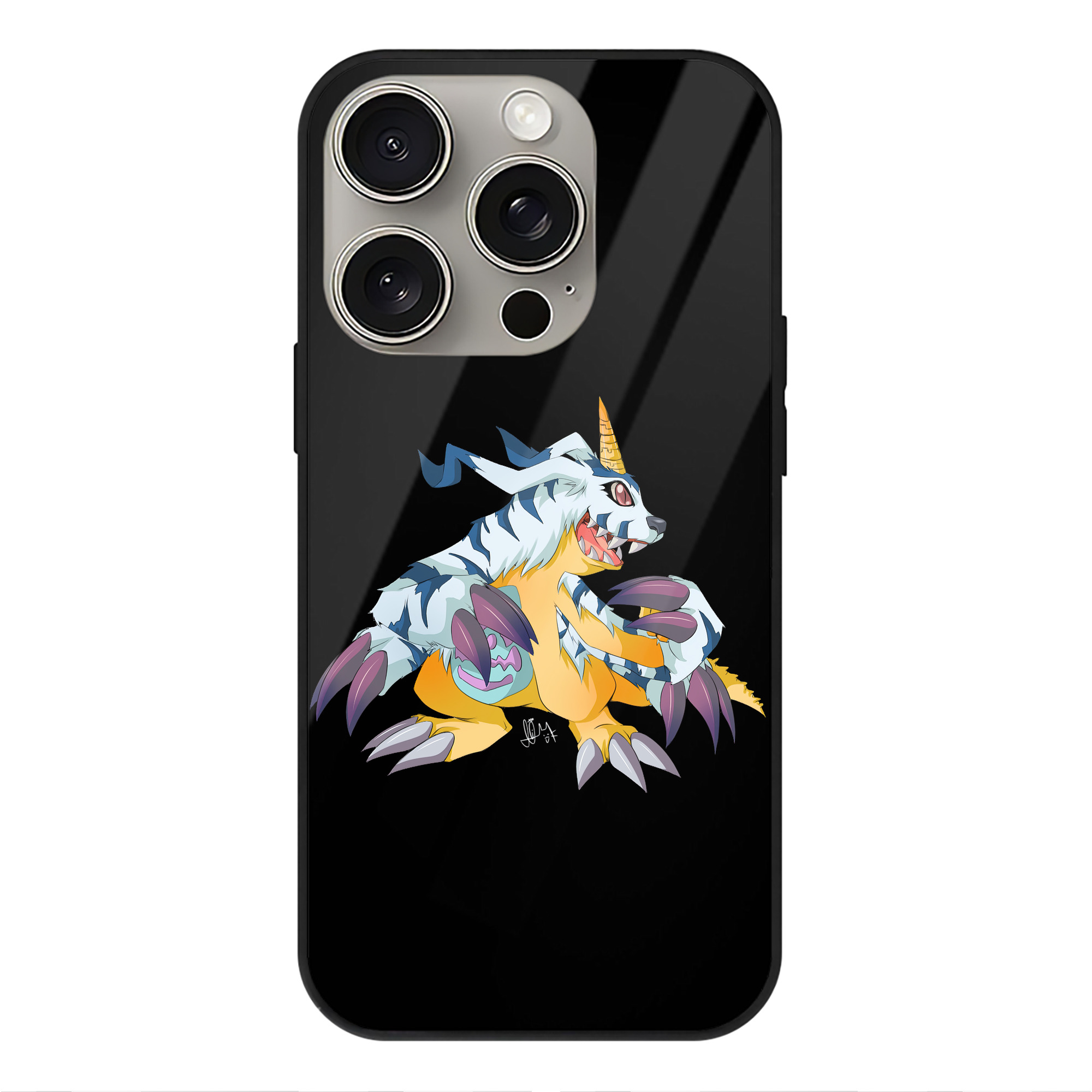 （画像用） Digimon デジタルモンスター/デジモン 【iPhone15Pro対応】スマホケース 耐衝撃＆黄変防止 背面ガラス