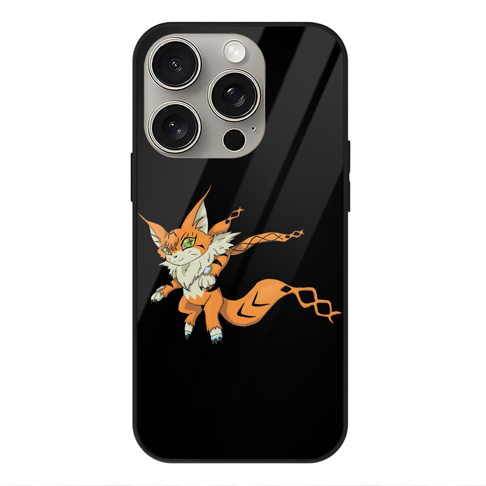 （画像用） Digimon デジタルモンスター/デジモン 【iPhone15Pro対応】スマホケース 耐衝撃＆黄変防止 背面ガラス